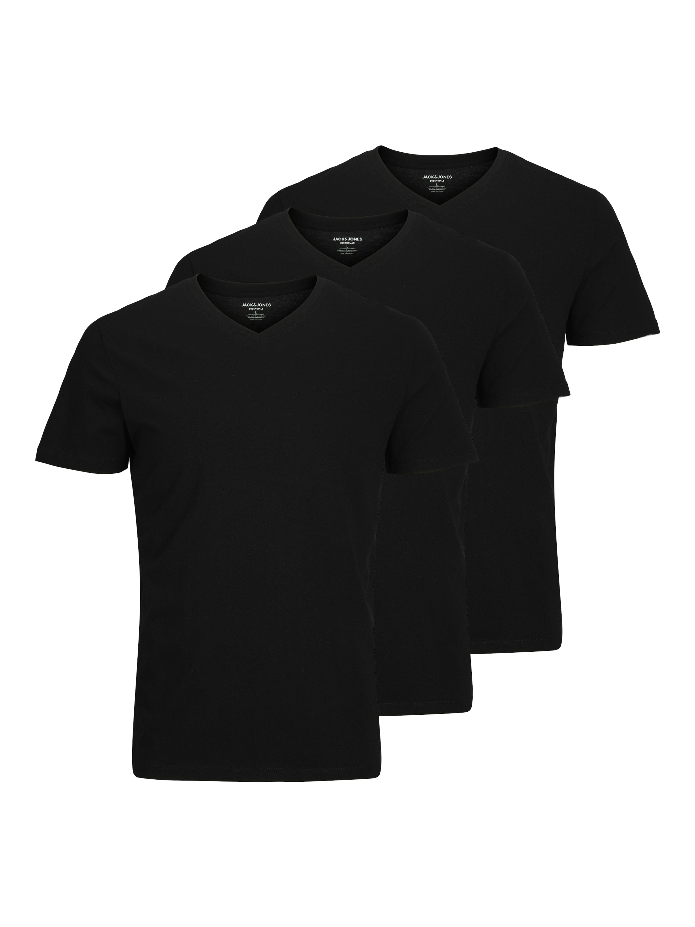 Image of Jack & Jones V-Shirt "JJEORGANIC BASIC TEE SS V-NECK 3PK MP" Packung, 3 tlg.