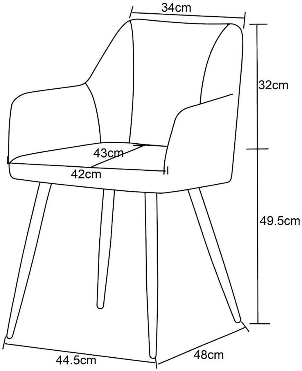 Home affaire Esszimmerstuhl »MILTON, 2er Set, mit Metallgestell in matt schwarz« (Set) 2 Stk.in verschiedenen Farben, Belsatbarkeit pro Stuhl 120 kg, mit Griffloch