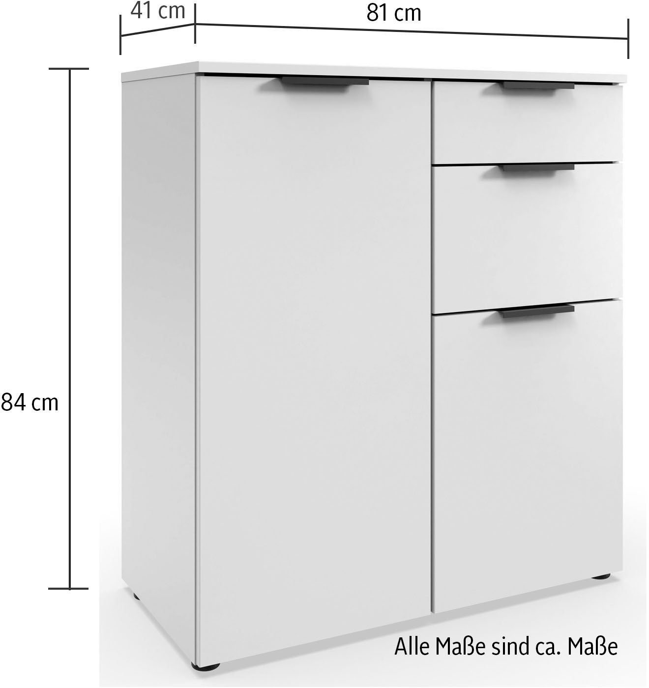 Wimex Kombikommode »Level by fresh to go«, 2-türig mit 2 Schubladen, soft-close Funktion, 81cm breit, 84cm hoch
