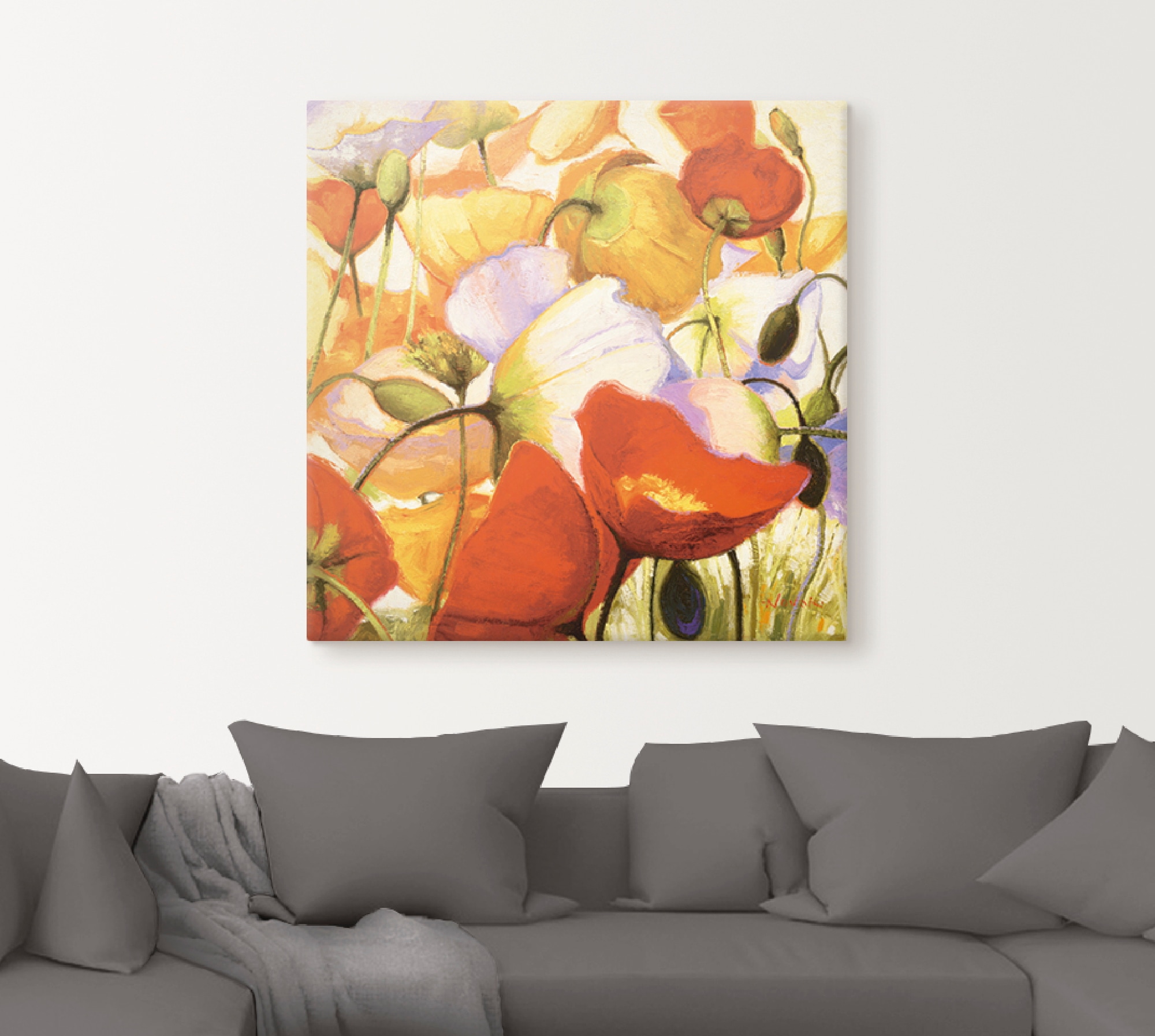 Artland Leinwandbild »Mohnblumen aus der Nähe«, Blumen, (1 St.), auf Keilrahmen gespannt