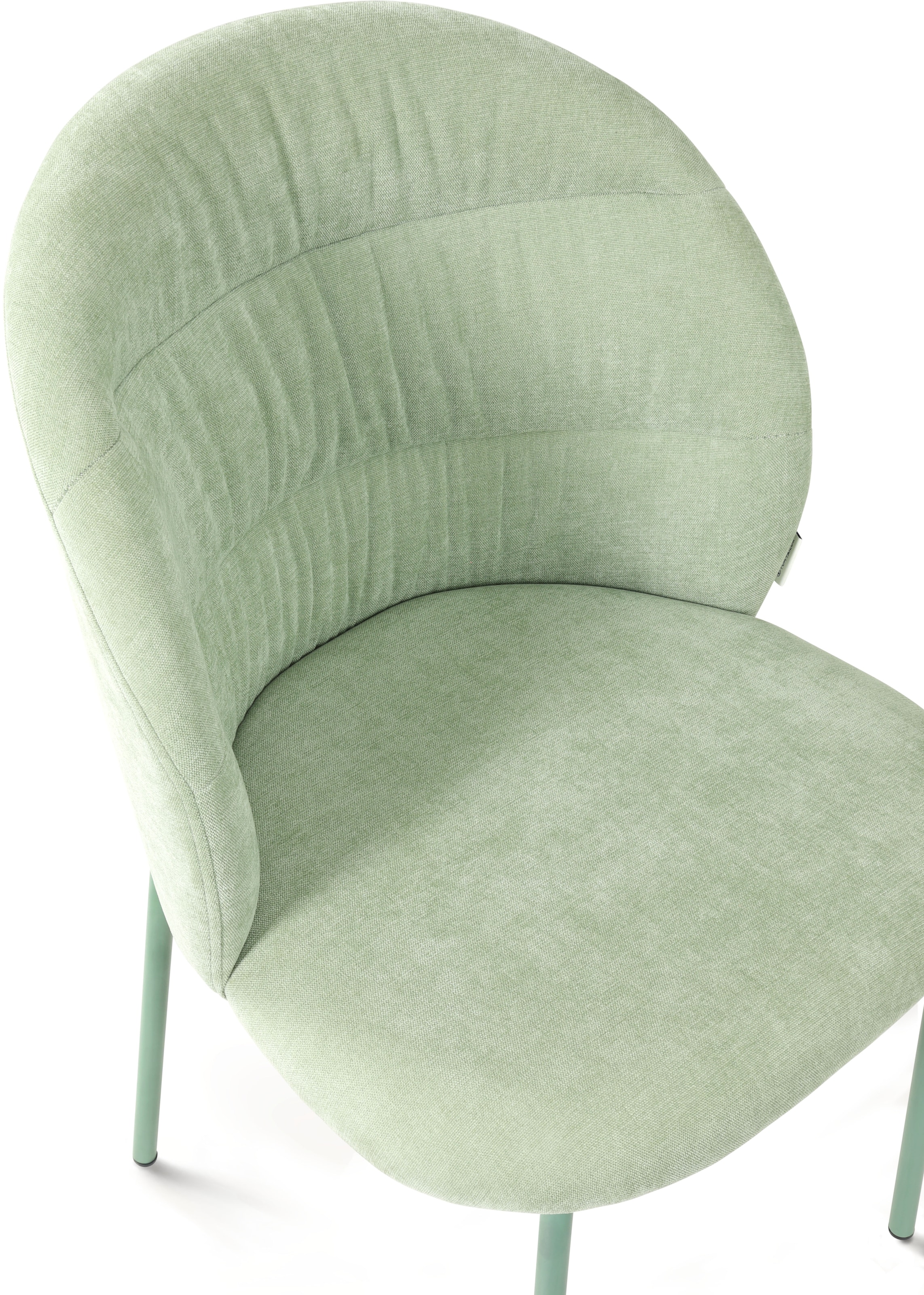 TOM TAILOR HOME 4-Fussstuhl »LEAF CHAIR«, (Set), 2 St., Chenille, 4-Fussgestell, Raffung in der Rückenlehne