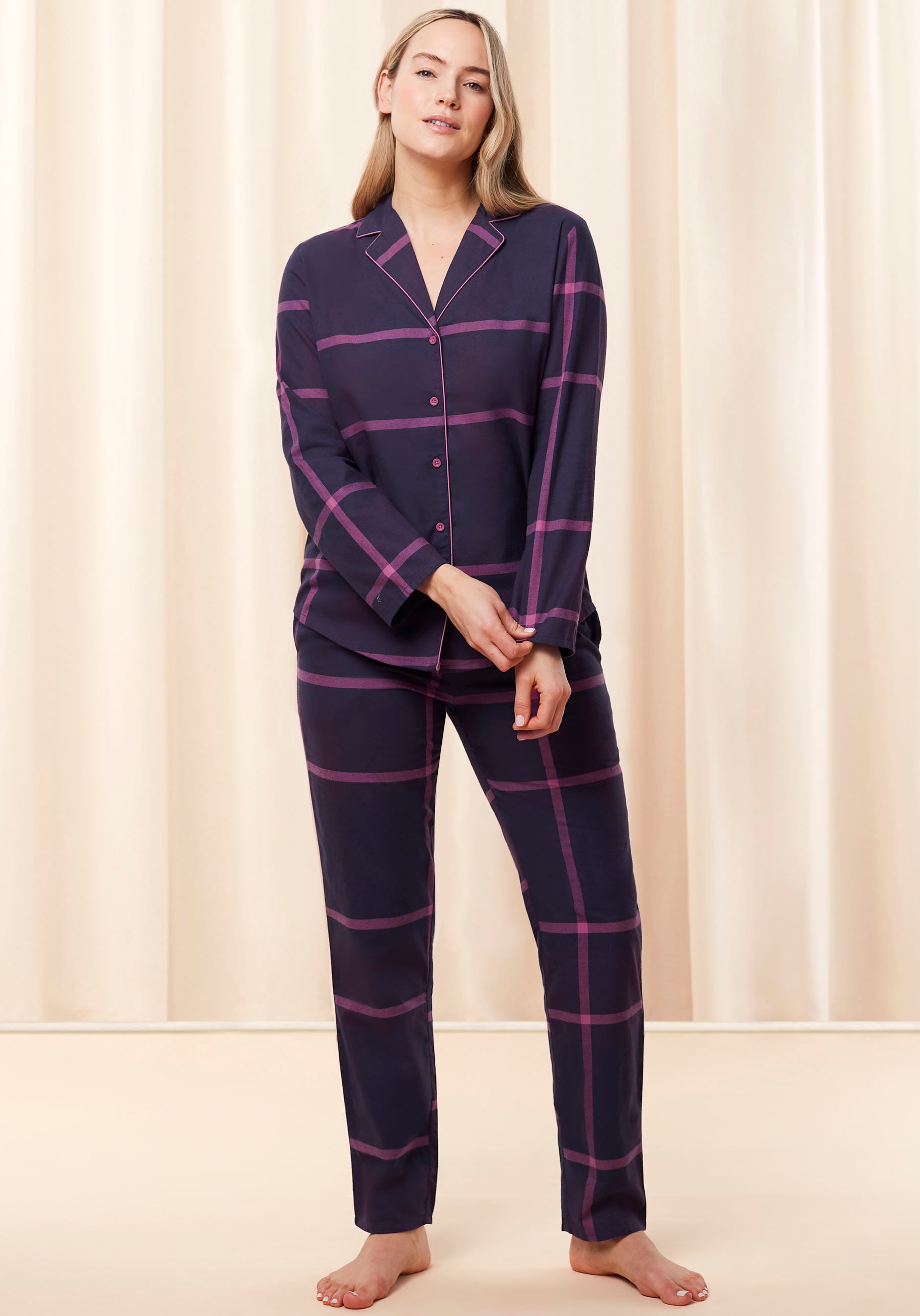 Triumph Schlafanzug »Boyfriend PW (Set, Checks«, Taschen auf tlg.), seitlichen mit versandkostenfrei Pyjama X 2