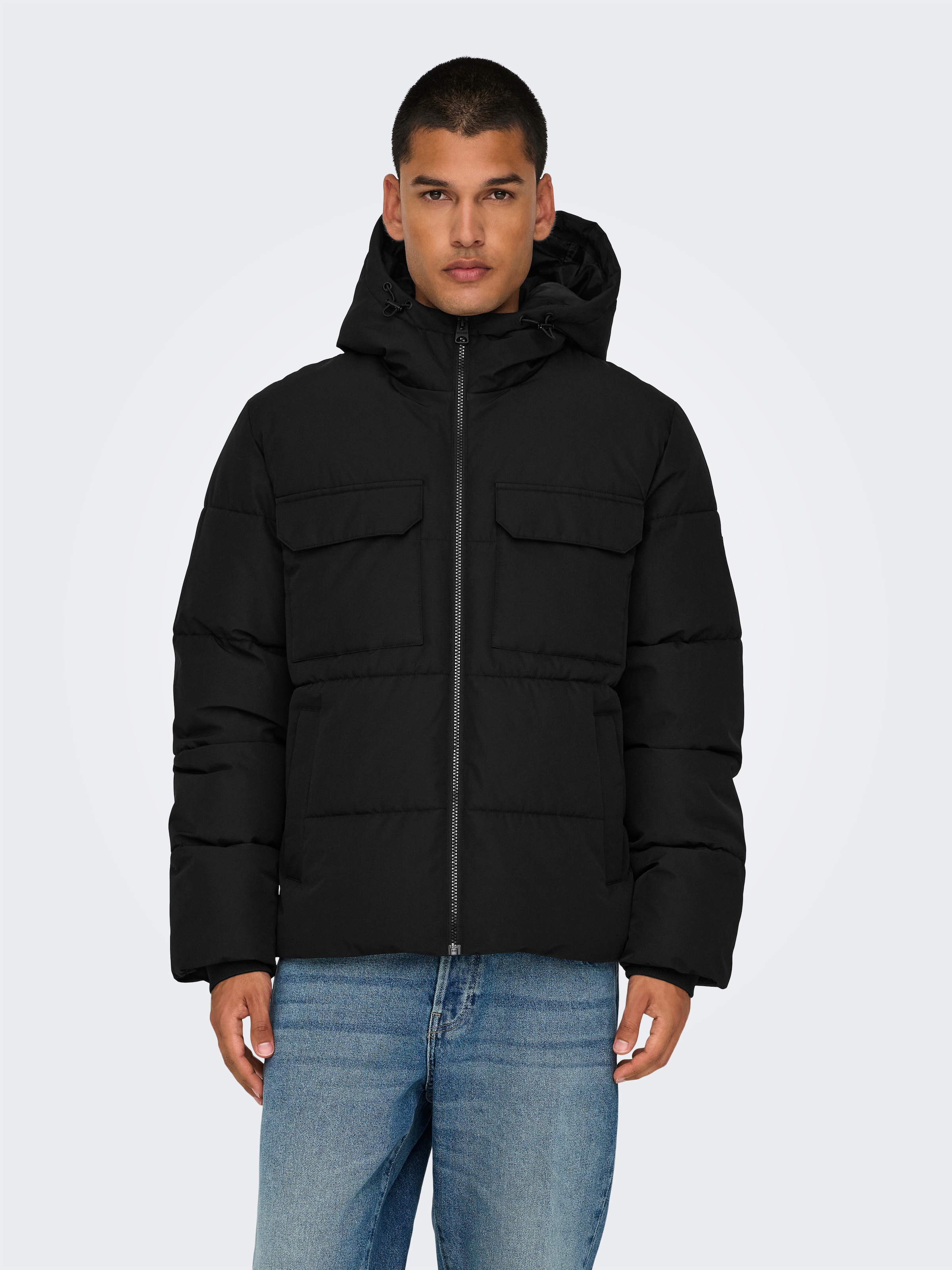 Image of ONLY & SONS Steppjacke "ONSELIJAH PCKT. HOOD JACKET OTW NOOS" mit Kapuze