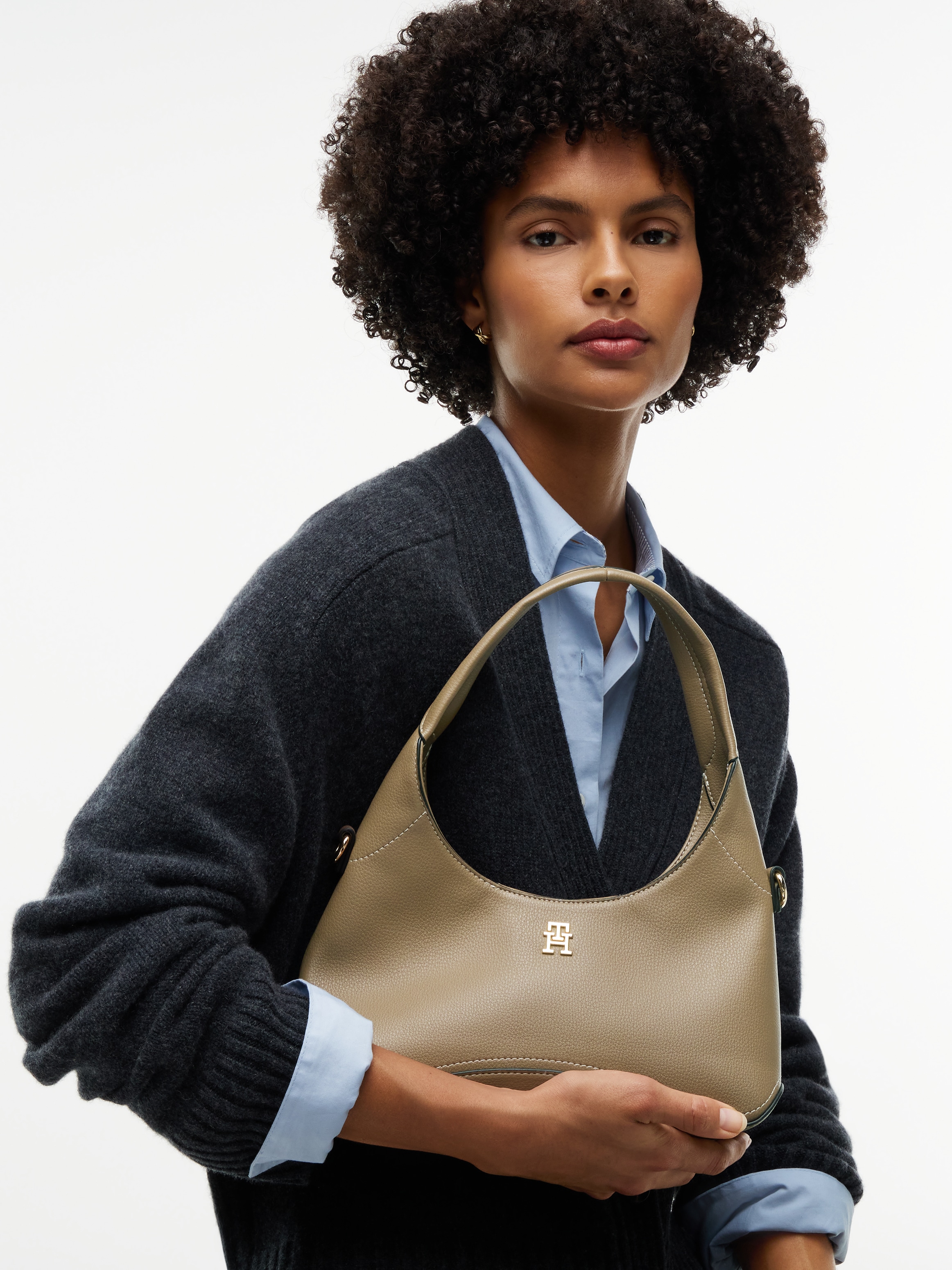Tommy Hilfiger Hobo »TH EVERYDAY MINI HOBO« Mini sac pour femme, sac bandoulière avec élément décoratif TH