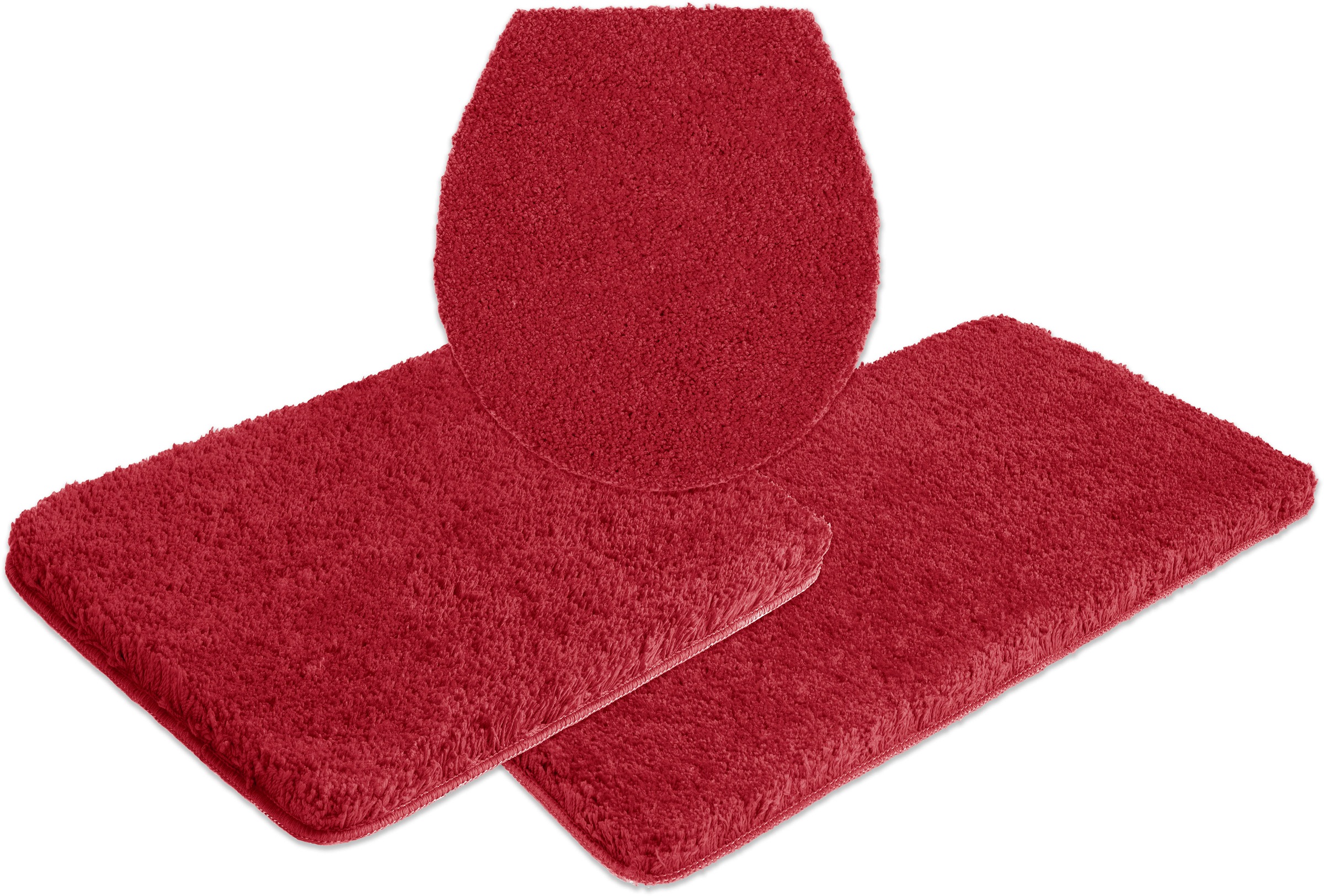my home Badematte »Sanremo, Badvorleger, Badezimmer Teppich, sehr weich«, rutschhemmend beschichtet, fussbodenheizungsgeeignet-schnell trocknend, Badteppich, unifarben, rechteckig, rund & als 3-tlg. Set erhältlich