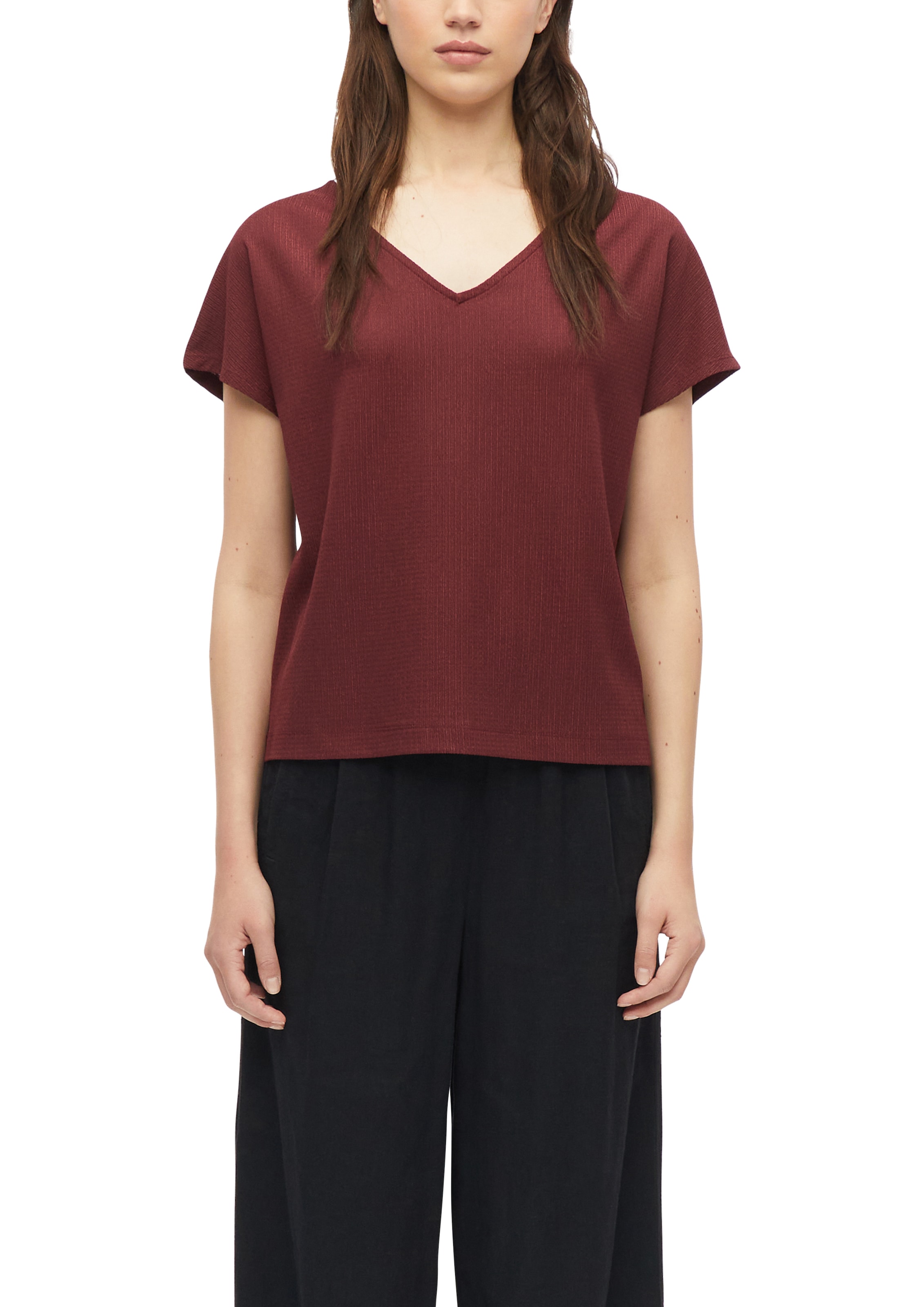 Image of s.Oliver Kurzarmshirt Sommershirt mit V-Ausschnitt