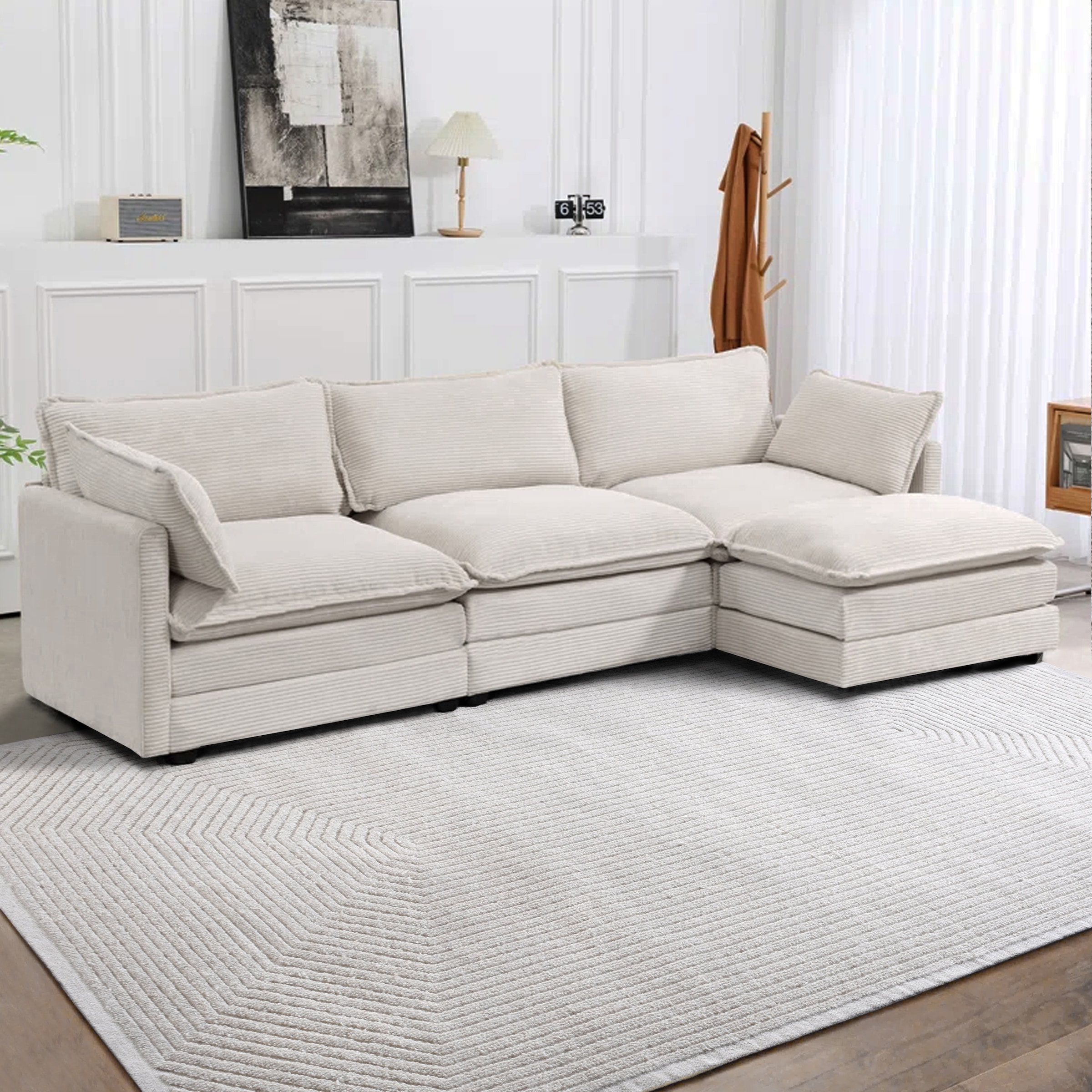 my home Wollteppich »Sola, handgewebt, Wolle, Hoch-Tief-Struktur«, rechteckig, 12 mm Höhe, einfarbig, Wolle, Teppich, Wohnzimmer, Schlafzimmer, Esszimmer
