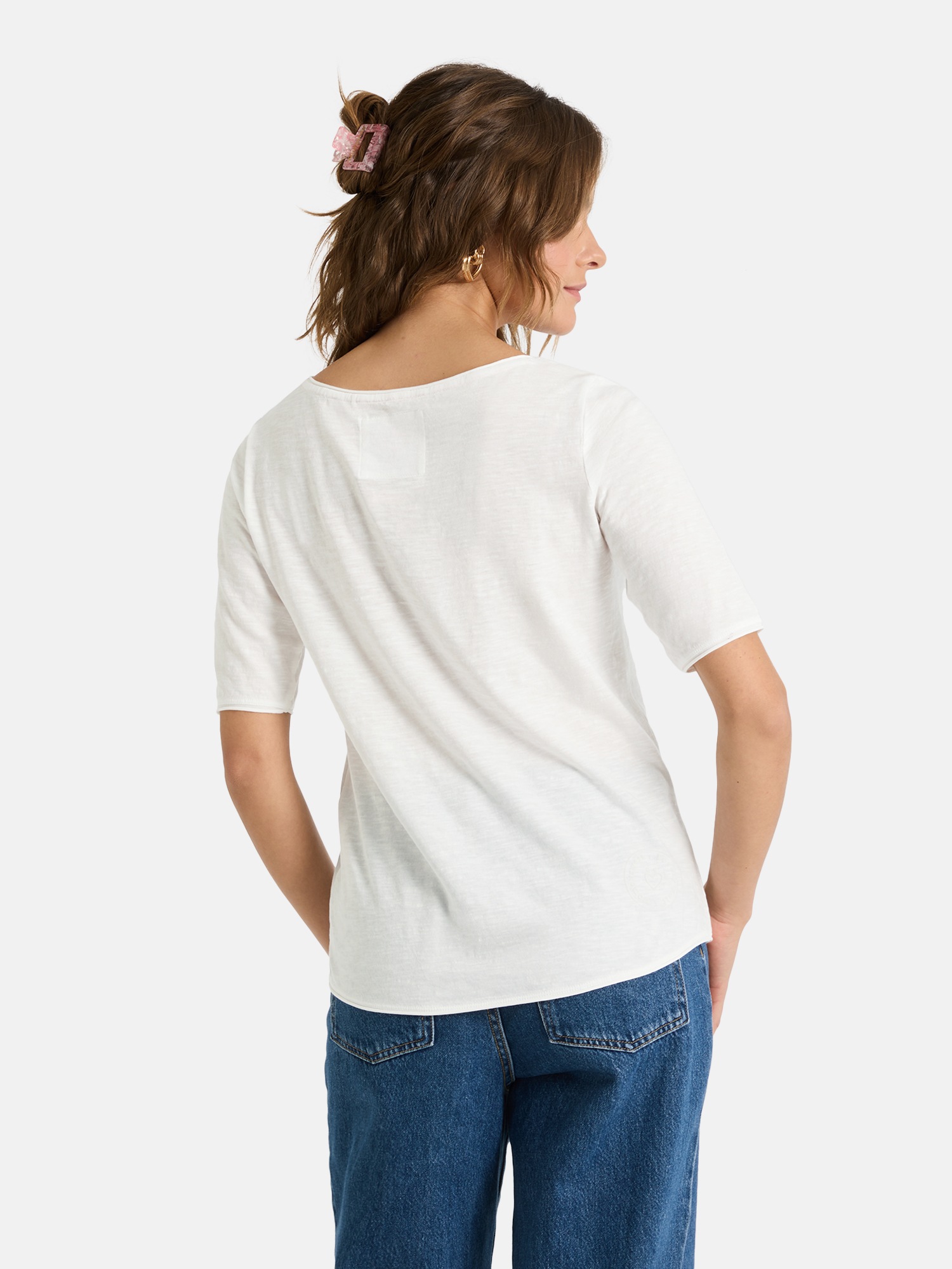 Lieblingsstück Shirt à col rond »CandiceEP« mit Statement-Stickerei und im Batik-Look