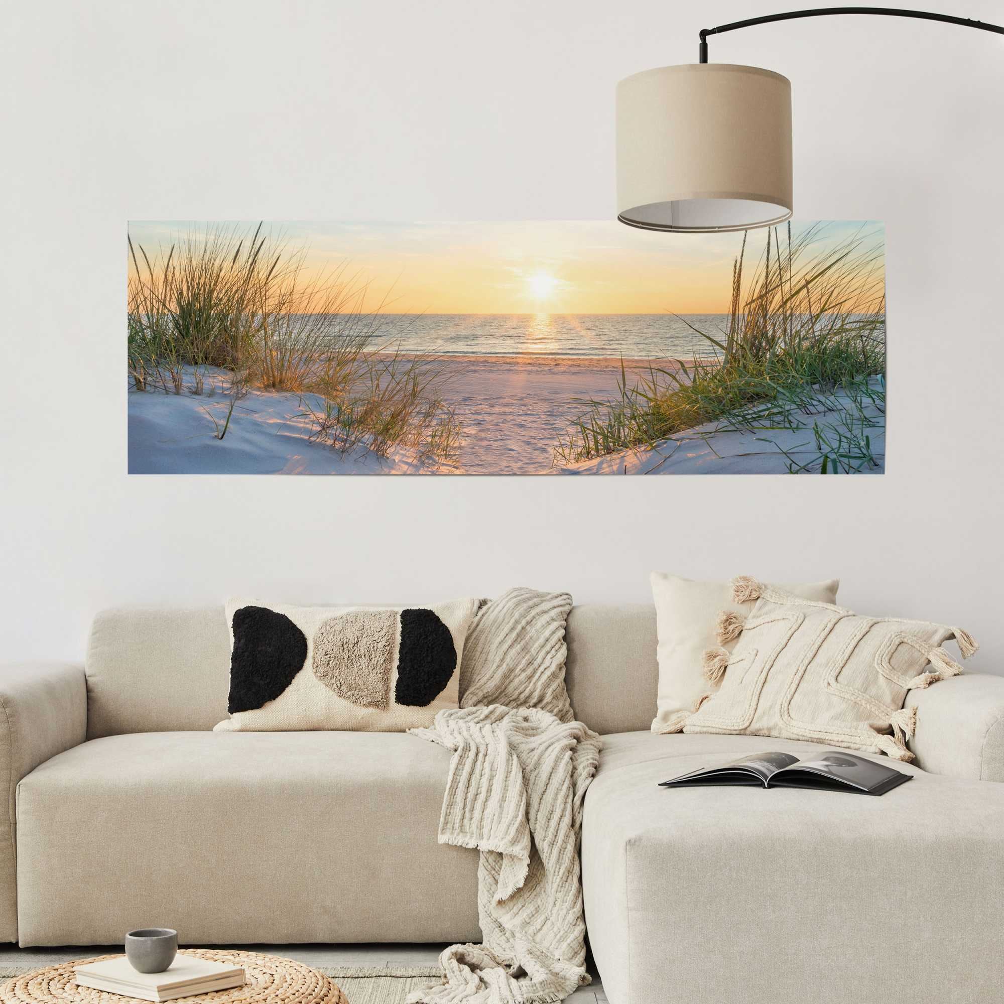 Reinders! Poster »Golden Hour« Wohnzimmer - Sonnenuntergang - Strand - Meer - 170 gr. Papier