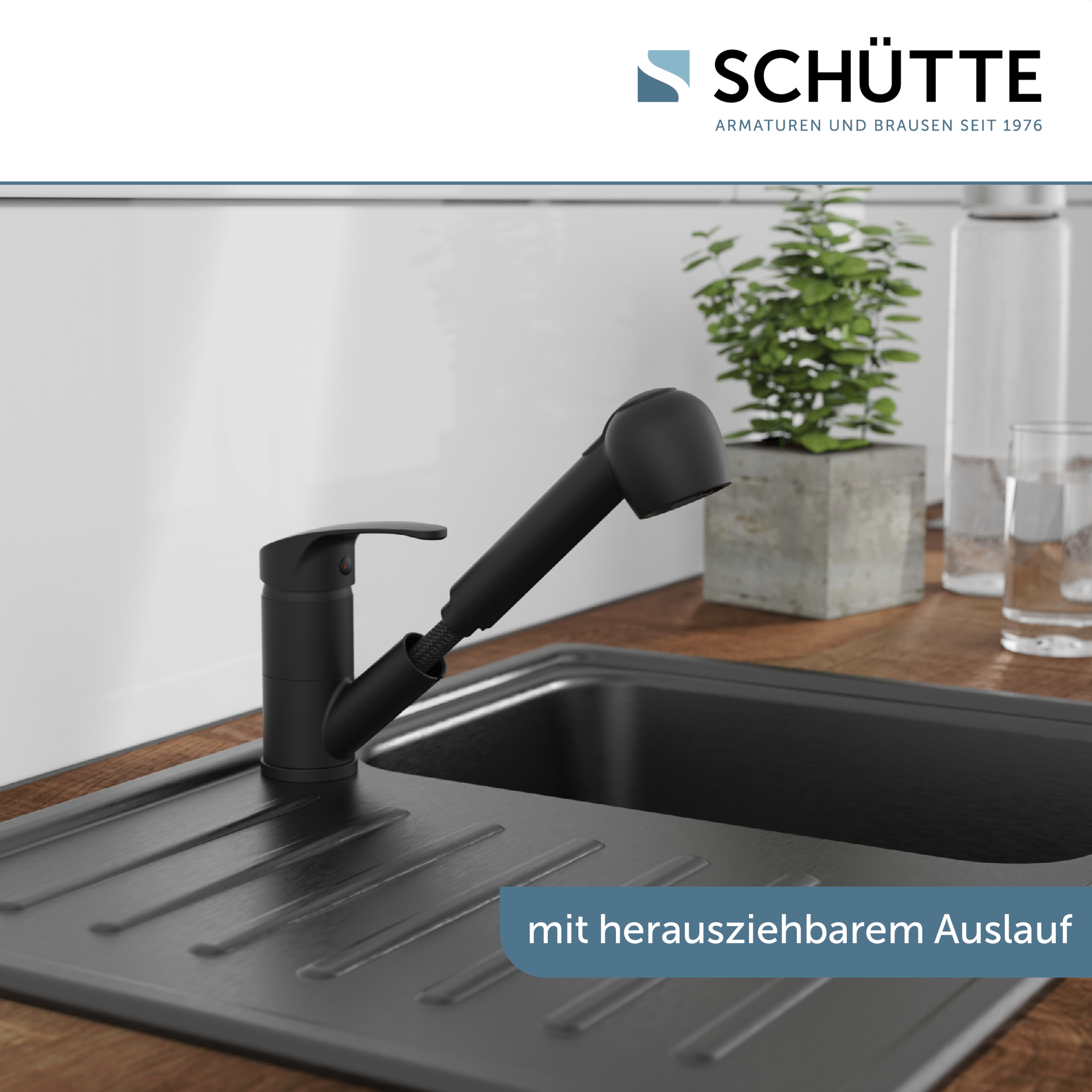 Schütte Robinet d'évier »DIZIANI« douchette extractible, pivotante à 90°, montage facile, durable