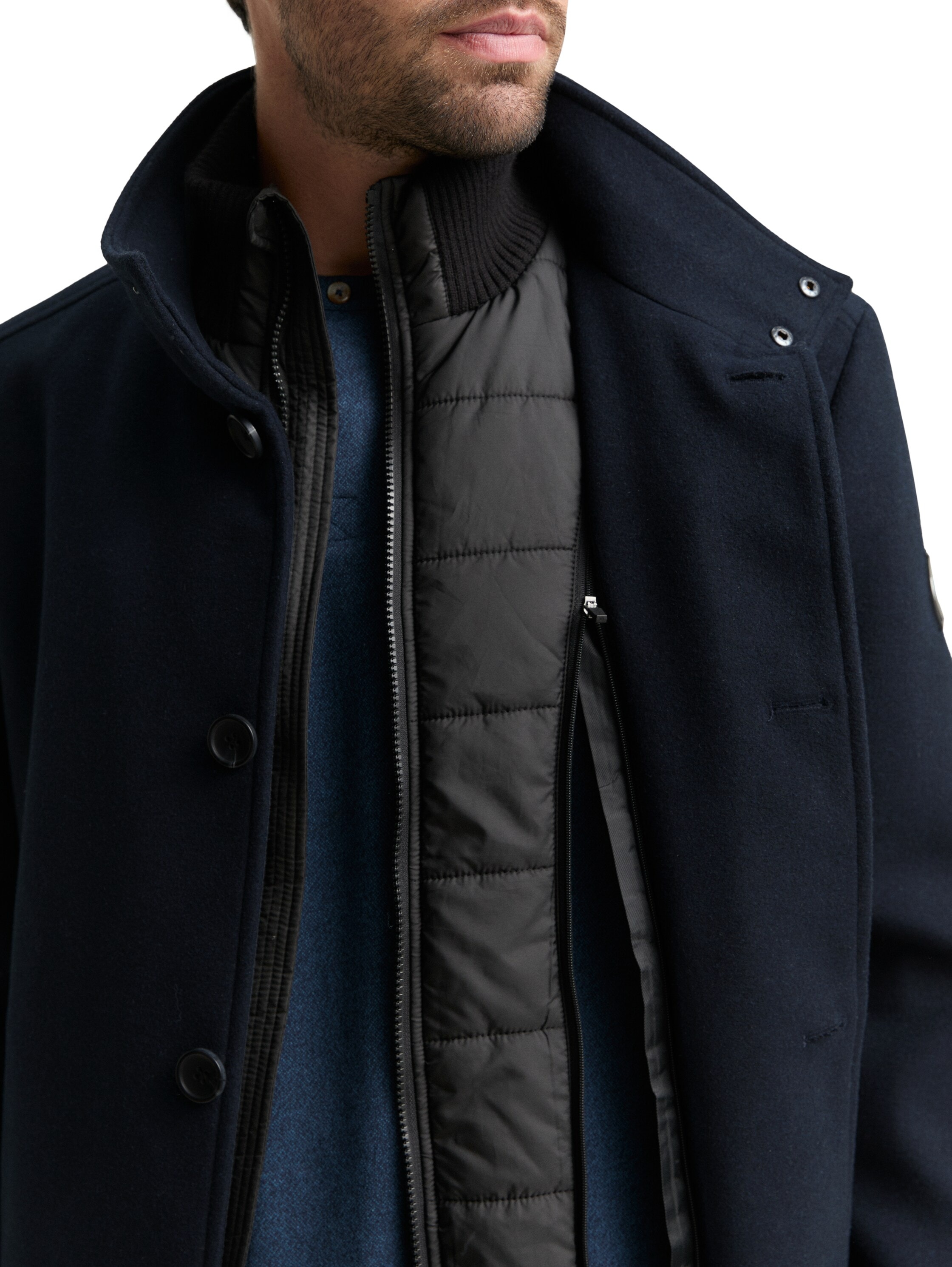 TOM TAILOR Wollmantel, mit abnehmbarer Innenjacke