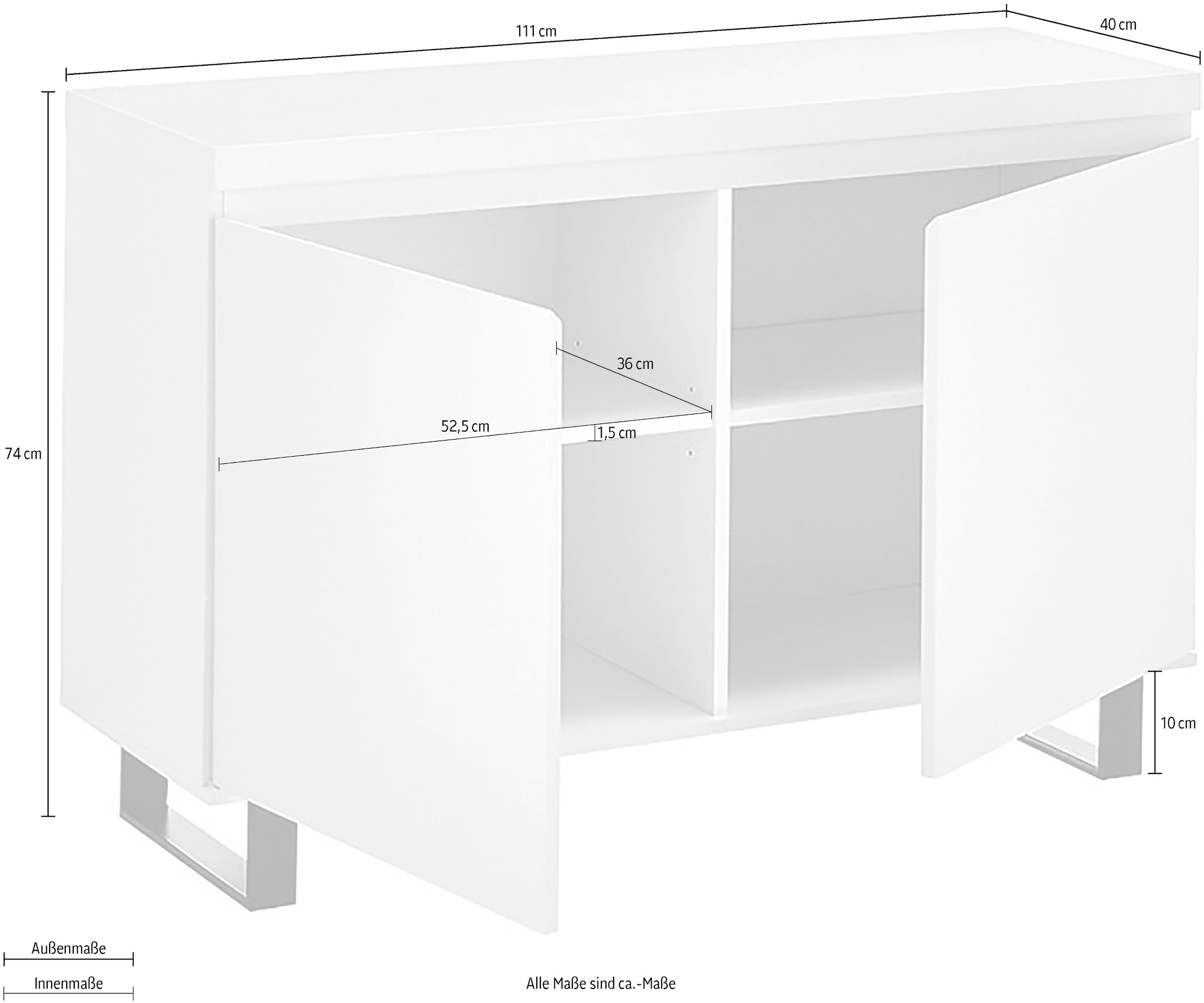 MCA furniture Sideboard »AUSTIN Sideboard«, Türen mit Dämpfung