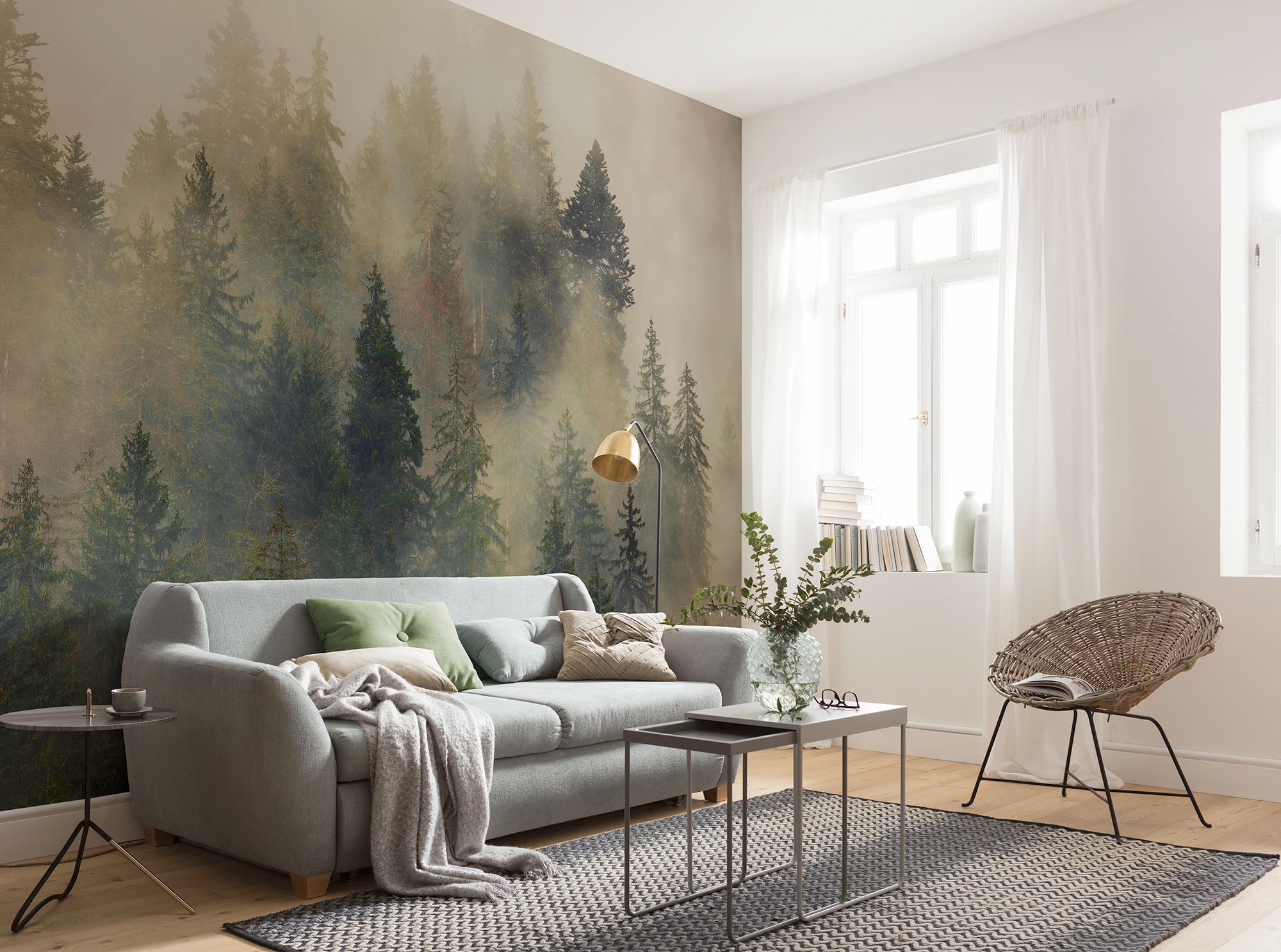 Image of Komar Fototapete "Vlies Fototapete - Mystical Firs - Grösse 400 x 250 cm" Motiv bedruckt glatt