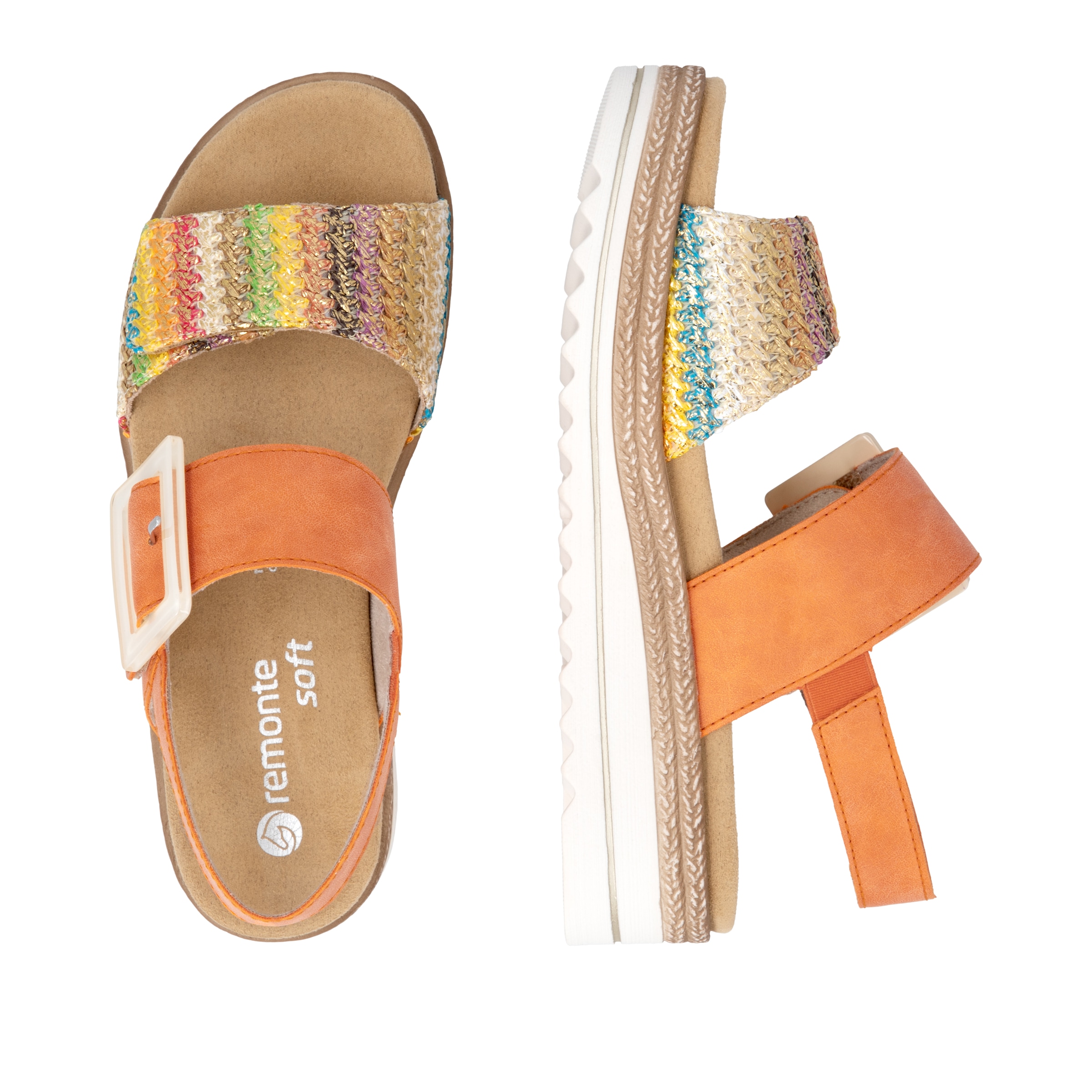 Remonte Sandale à plateforme  Sandalette, chaussure d'été, talon compensé, avec équipement Lite´n Soft
