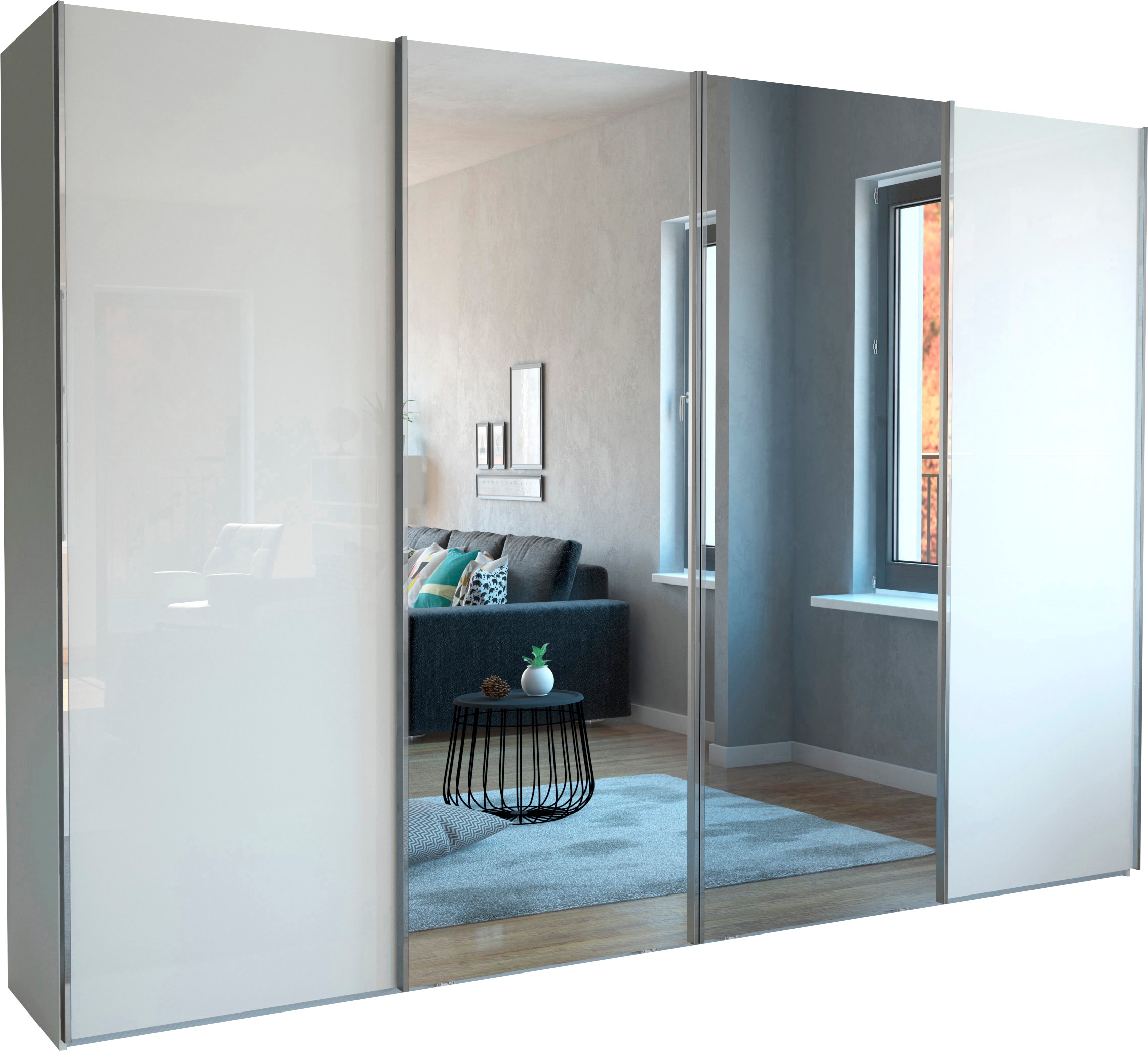 WIEMANN Schwebetürenschrank »Monaco« hochwertige Glas- und Spiegelfront