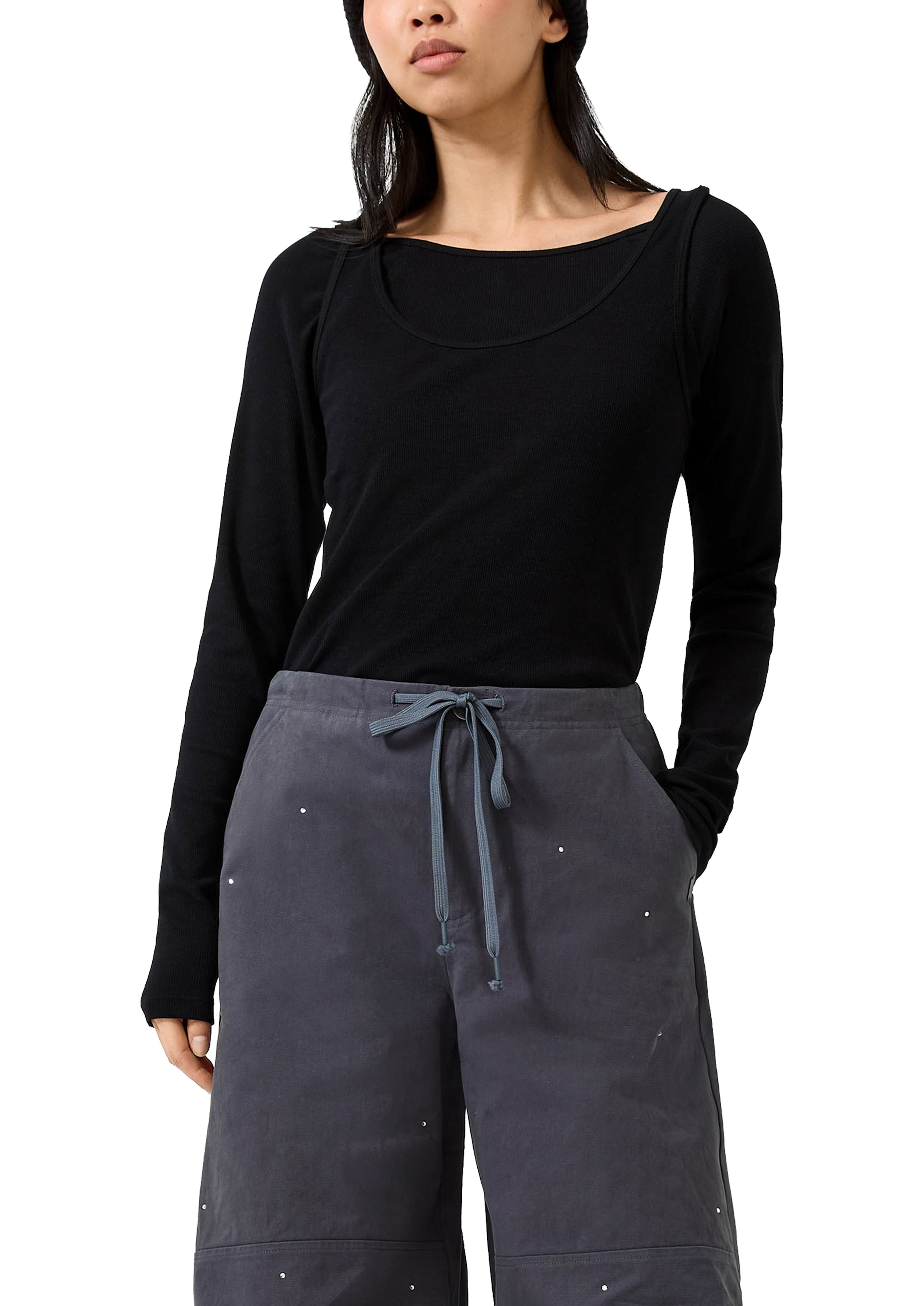 Image of QS Langarmshirt im Doppellayer-Look / Stretch