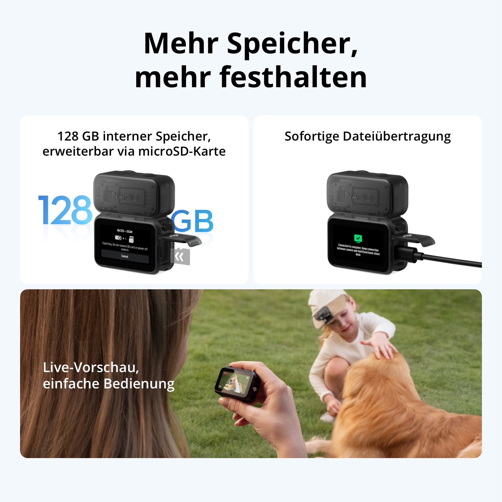 DJI Caméscope »DJI Osmo Nano Standard Combo (128GB)« 4K Ultra HD