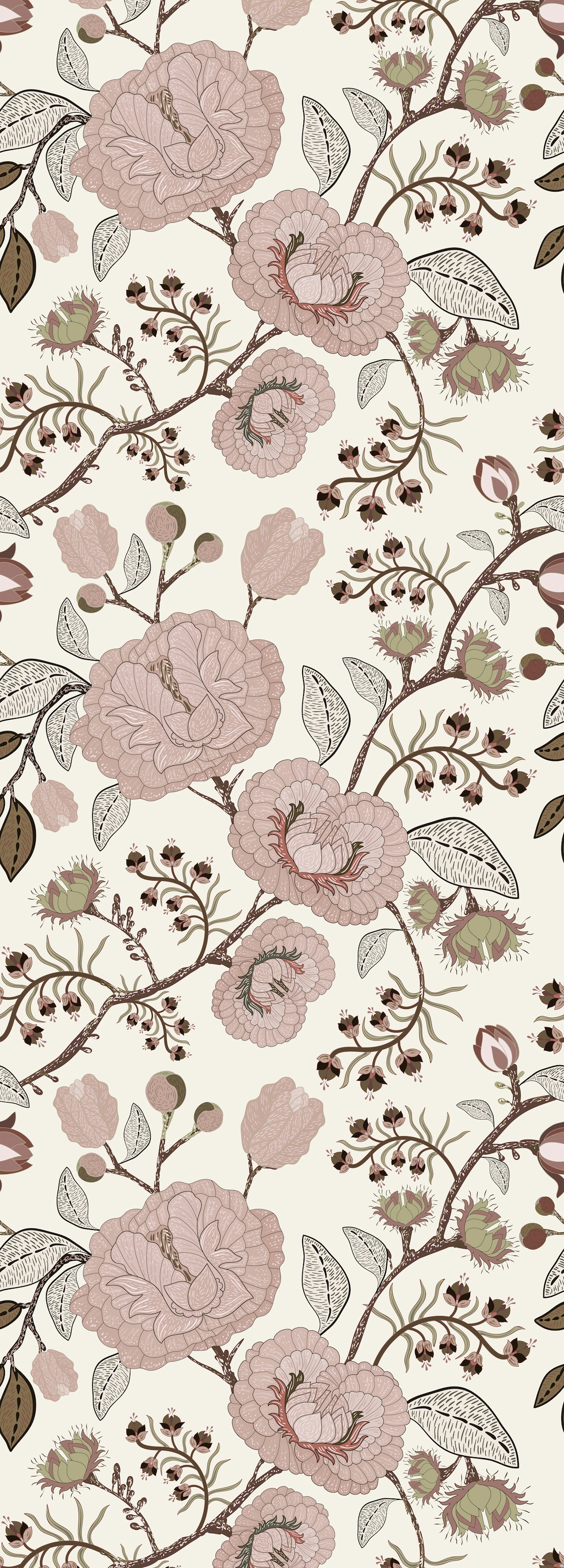 Image of queence Vinyltapete "Ilona" Motiv bedruckt botanisch floral gemustert natürlich glatt 90x250cm, selbstklebend, kinderleichte Anbringung, Sticker