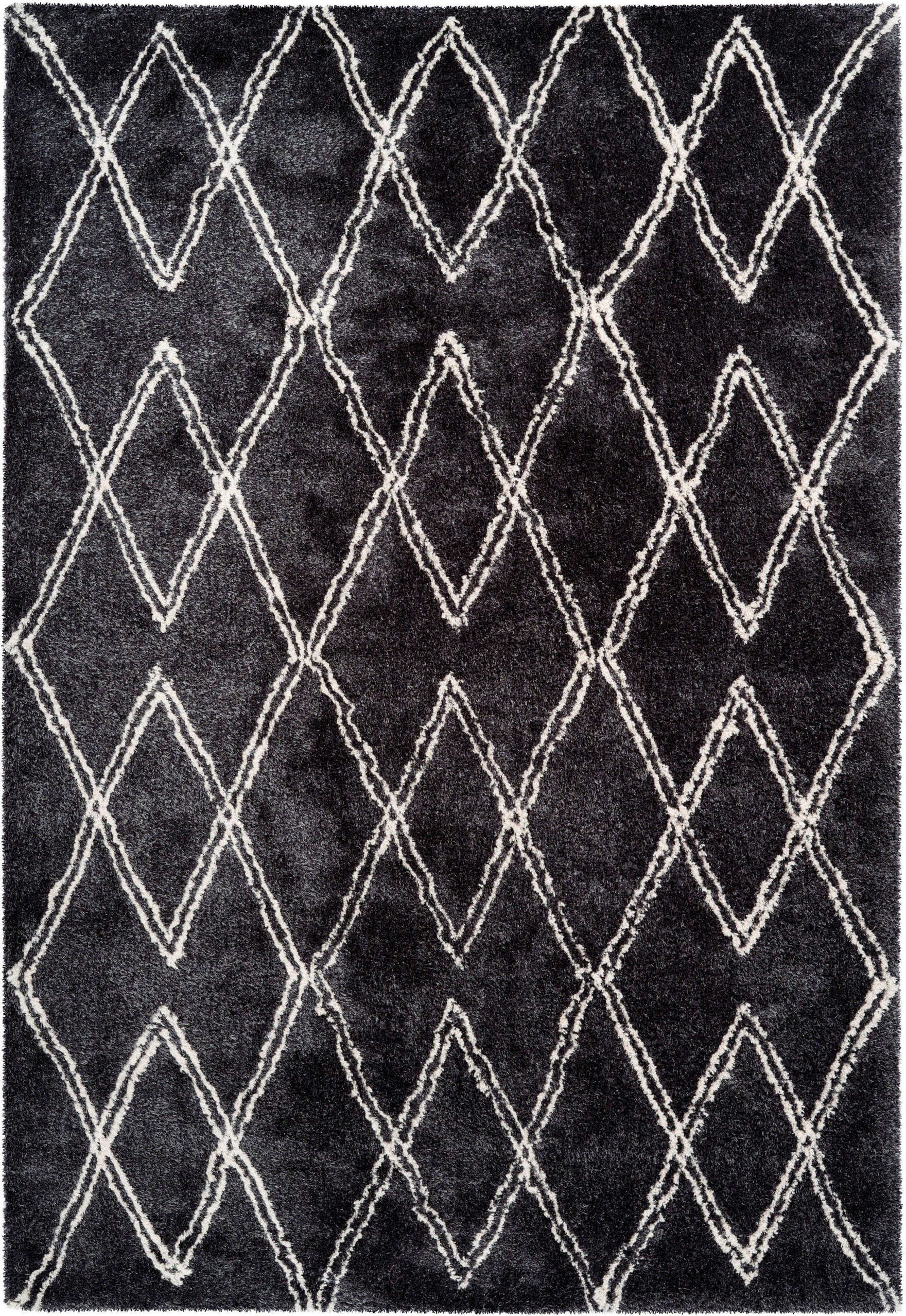 my home Hochflor-Teppich »Leasly«, rechteckig, 27 mm Höhe, retro, Teppich im Rauten-Muster, weich