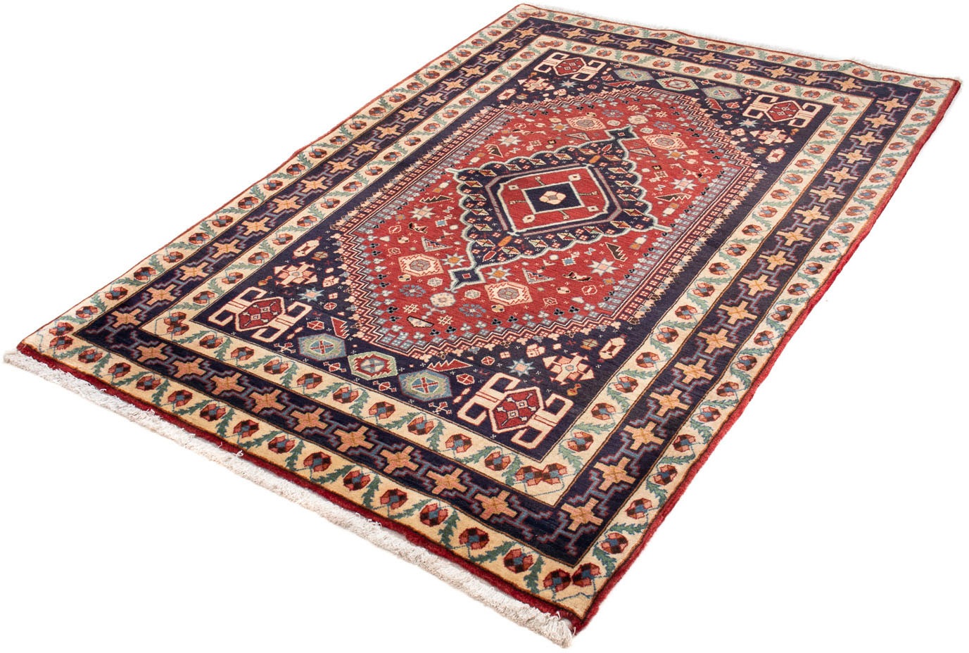 Image of morgenland Orientteppich »Perser - Nomadic - 180 x 122 cm - dunkelrot«, rechteckig, 10 mm Höhe, Wohnzimmer, Handgeknüpft, Einzelstück mit Zertifikat bei Ackermann Versand Schweiz