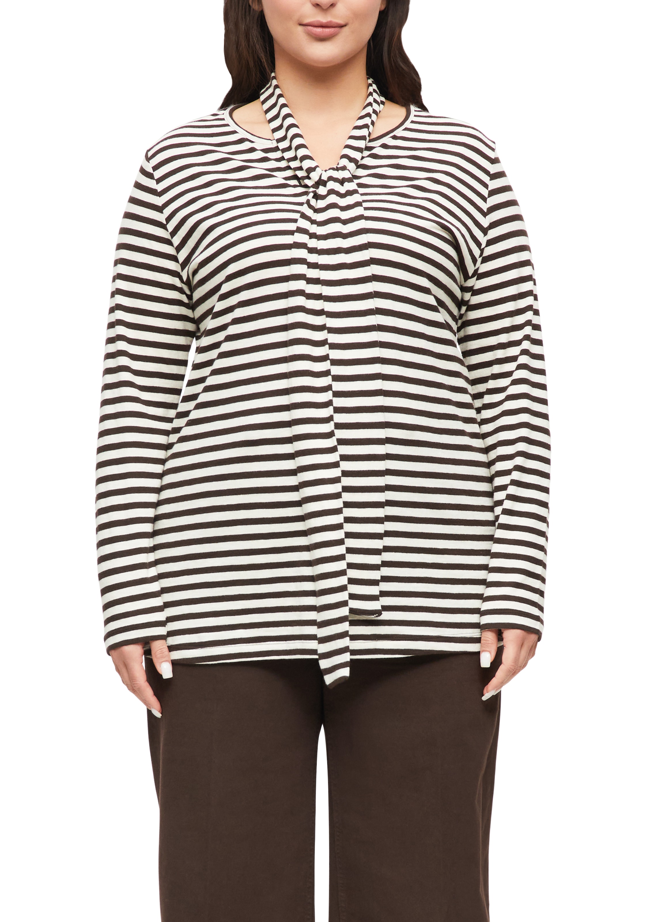 Image of s.Oliver CURVE Longshirt Langarm / Streifen-Muster / Grosse Grössen