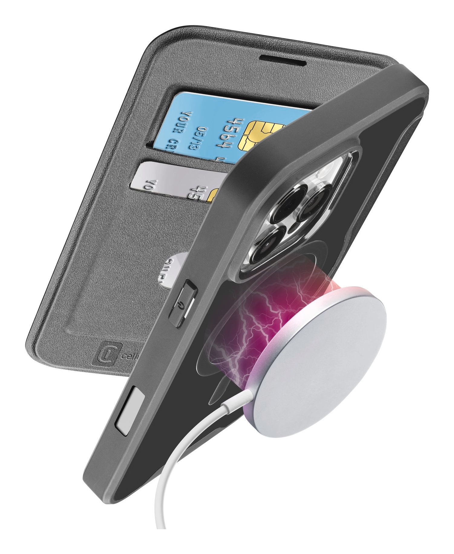 Cellularline Flip Case »Book Case Daily MAG für Apple iPhone 16 Pro« Bookcover, Schutzhülle, Handyschutzhülle, Case, Schutzcase, stossfest