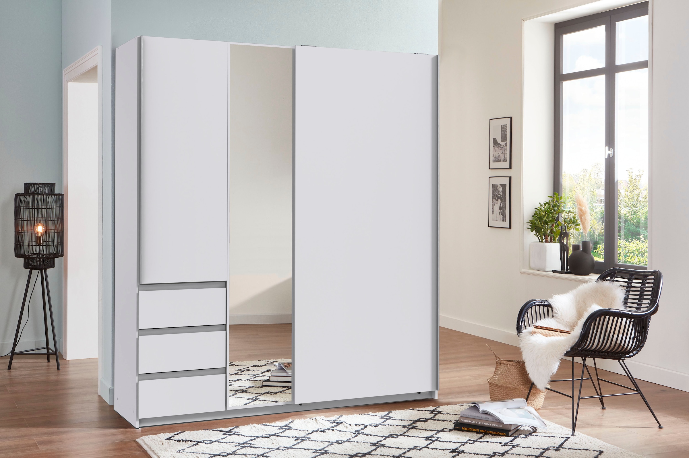 Wimex Armoire à portes coulissantes »Stade, B: 168cm, inkl. Spiegel und von aussen bedienbaren Schubladen« mit von aussen bedienbaren Schubkästen