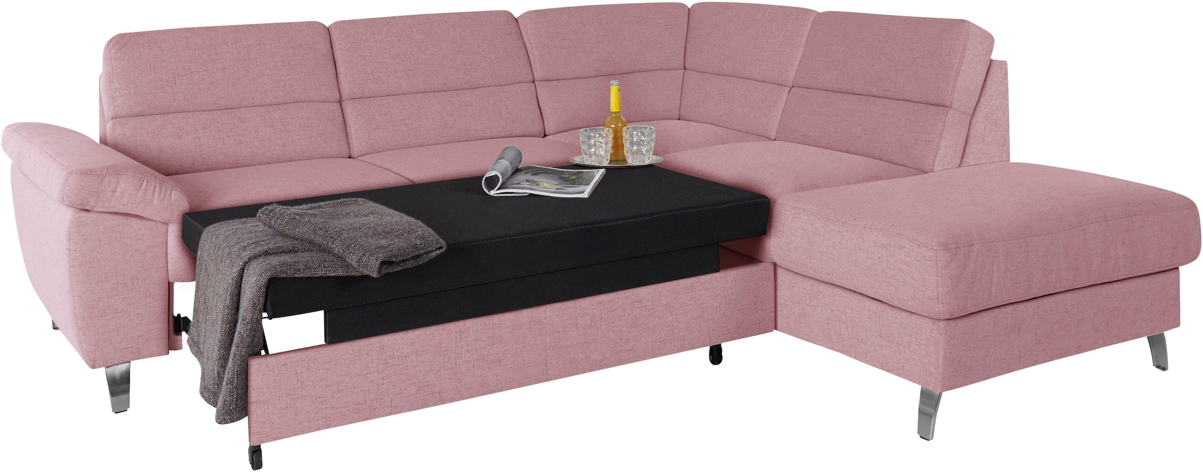 sit&more Ecksofa »Sorano L-Form«, wahlweise mit Bettfunktion und Bettkasten