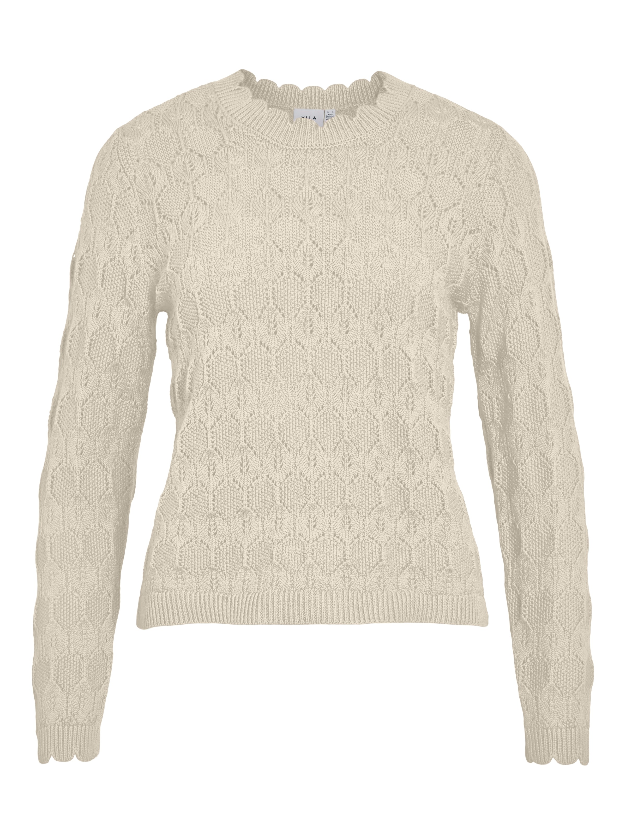 Vila Pull à col rond »VILOWEN L/S POINTELLE KNIT TOP/PB«