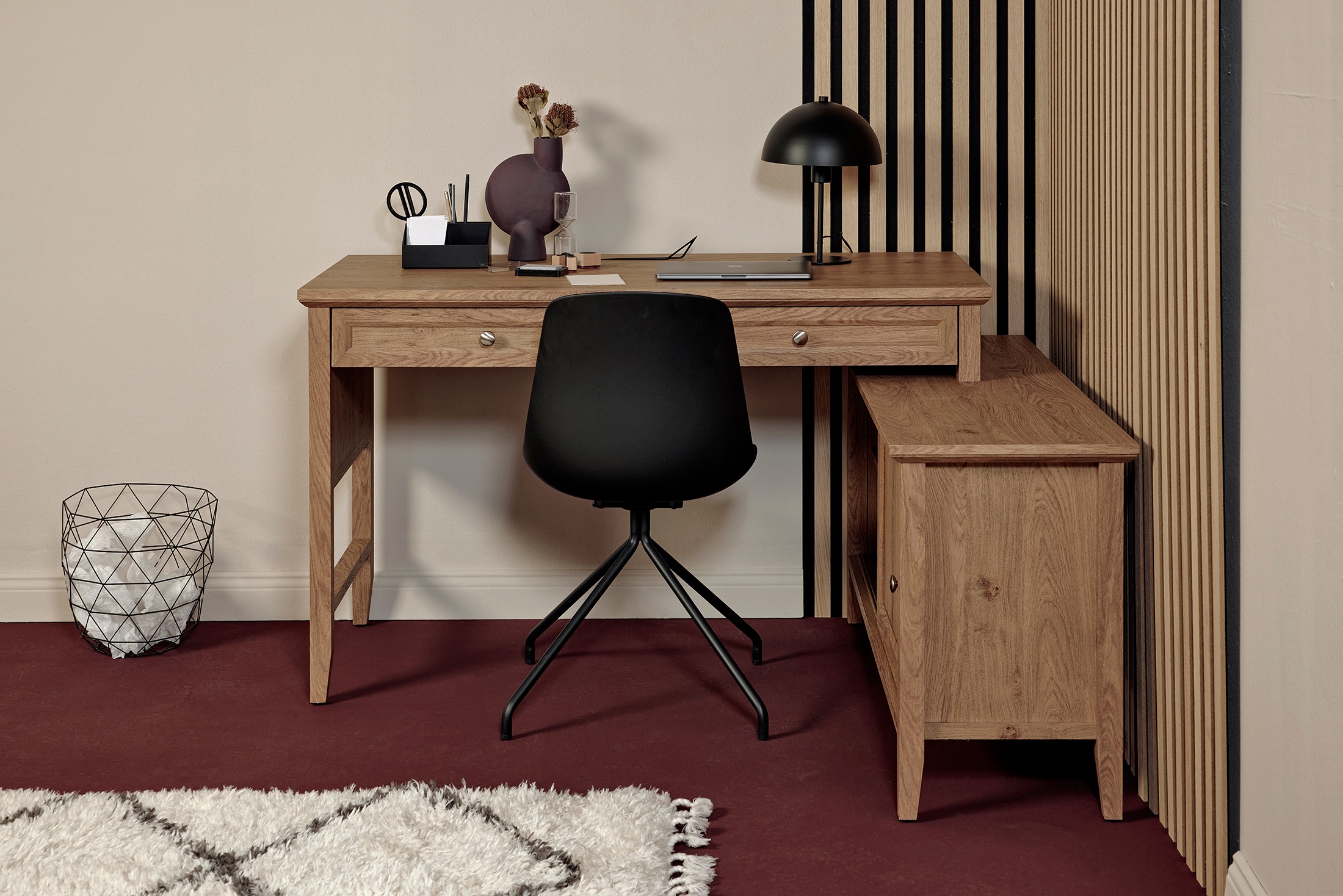 Jahnke Bureau d'angle »CLASSIC C 145 E« montage réversible, avec porte coulissante, dimensions 144,9 x 120 cm