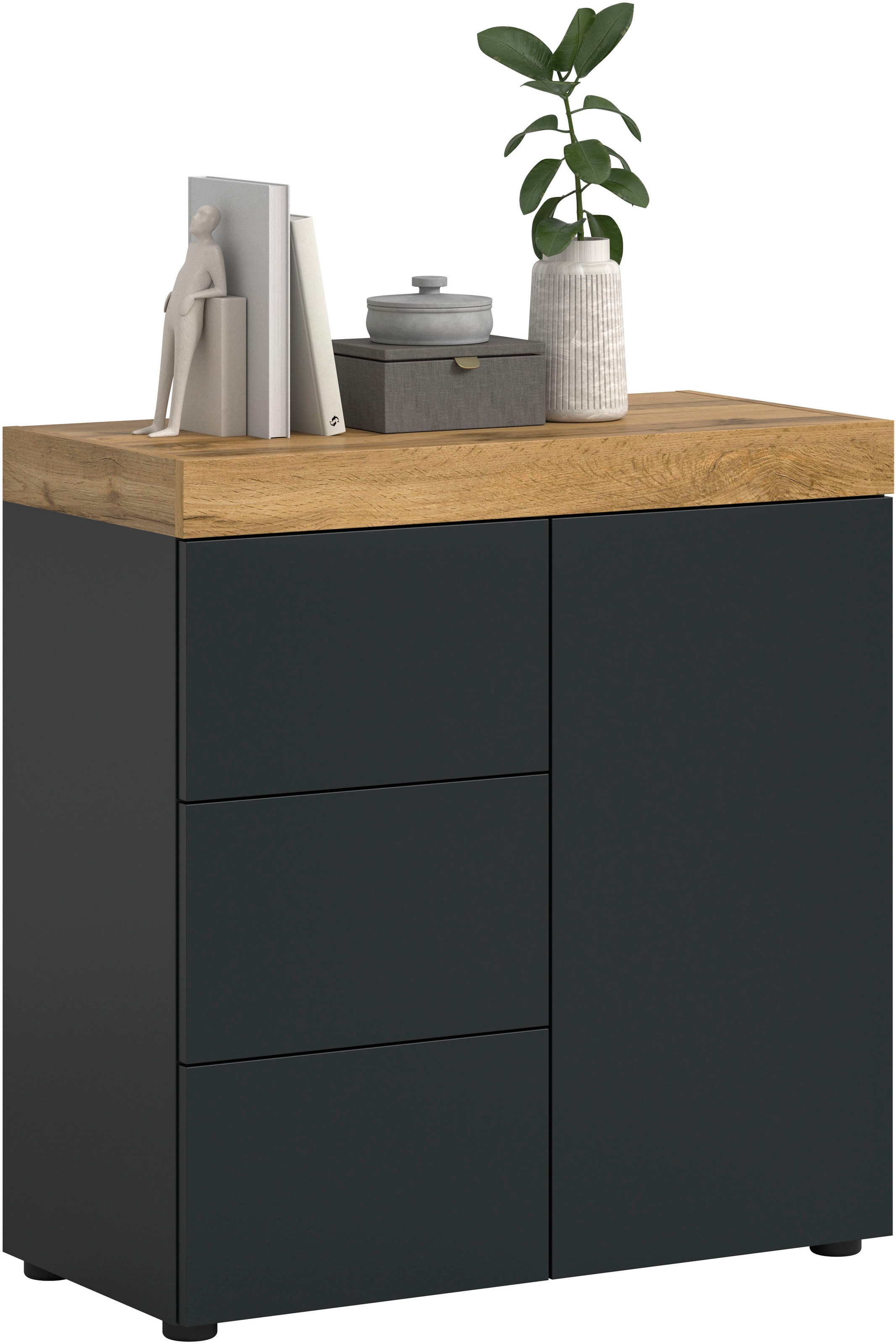 Image of GOODproduct Kommode "MAMBO, TOPSELLER, Breite 77 cm, 1 Tür, 1 Einlegeboden, 3 Schubkästen" 1 Stk. tlg. Kommode, Anrichte, Wohnzimmer, Schlafzimmer
