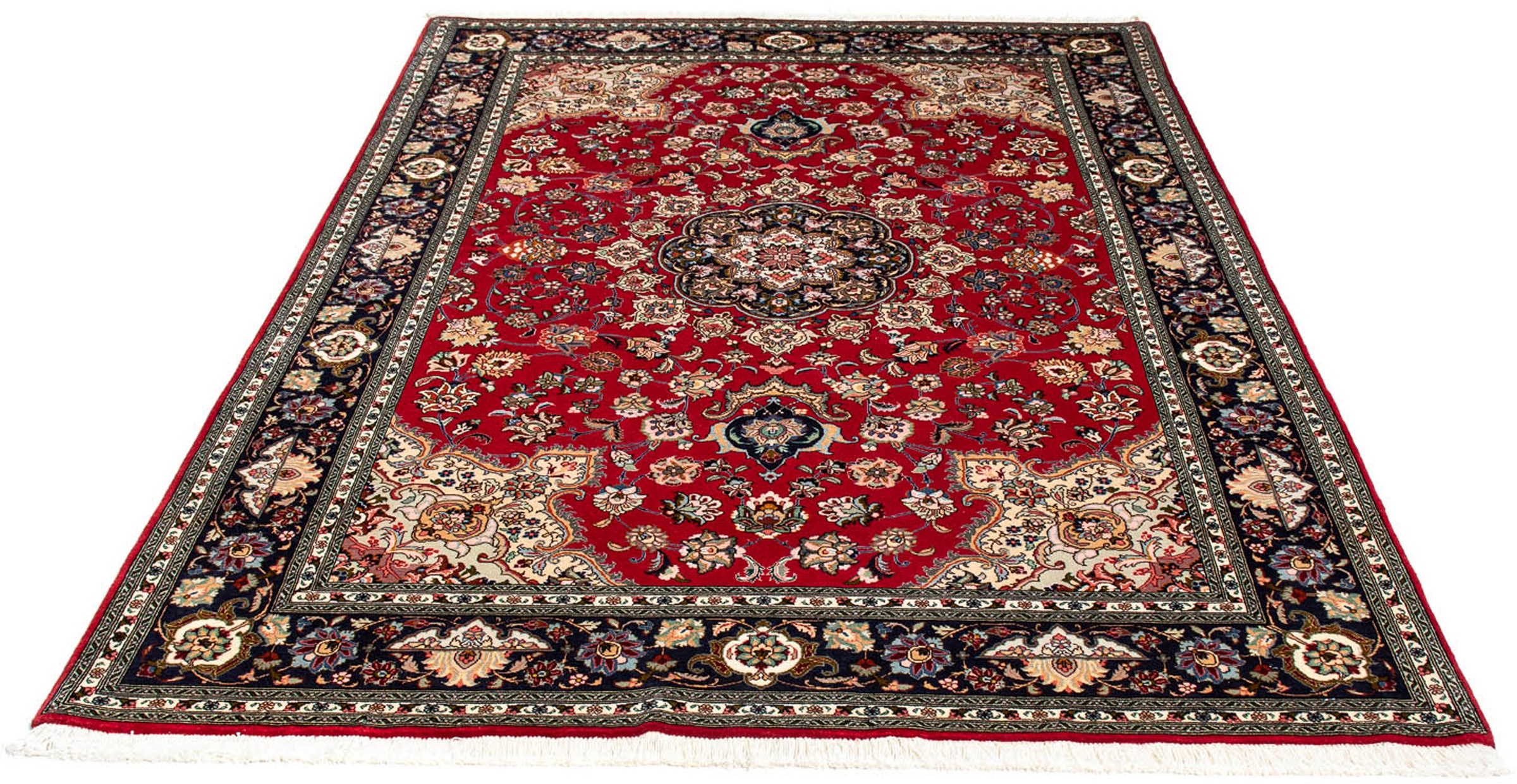 Image of morgenland Orientteppich »Perser - Täbriz - Royal - 212 x 149 cm - dunkelrot«, rechteckig, 7 mm Höhe, Wohnzimmer, Handgeknüpft, Einzelstück mit Zertifikat bei Ackermann Versand Schweiz