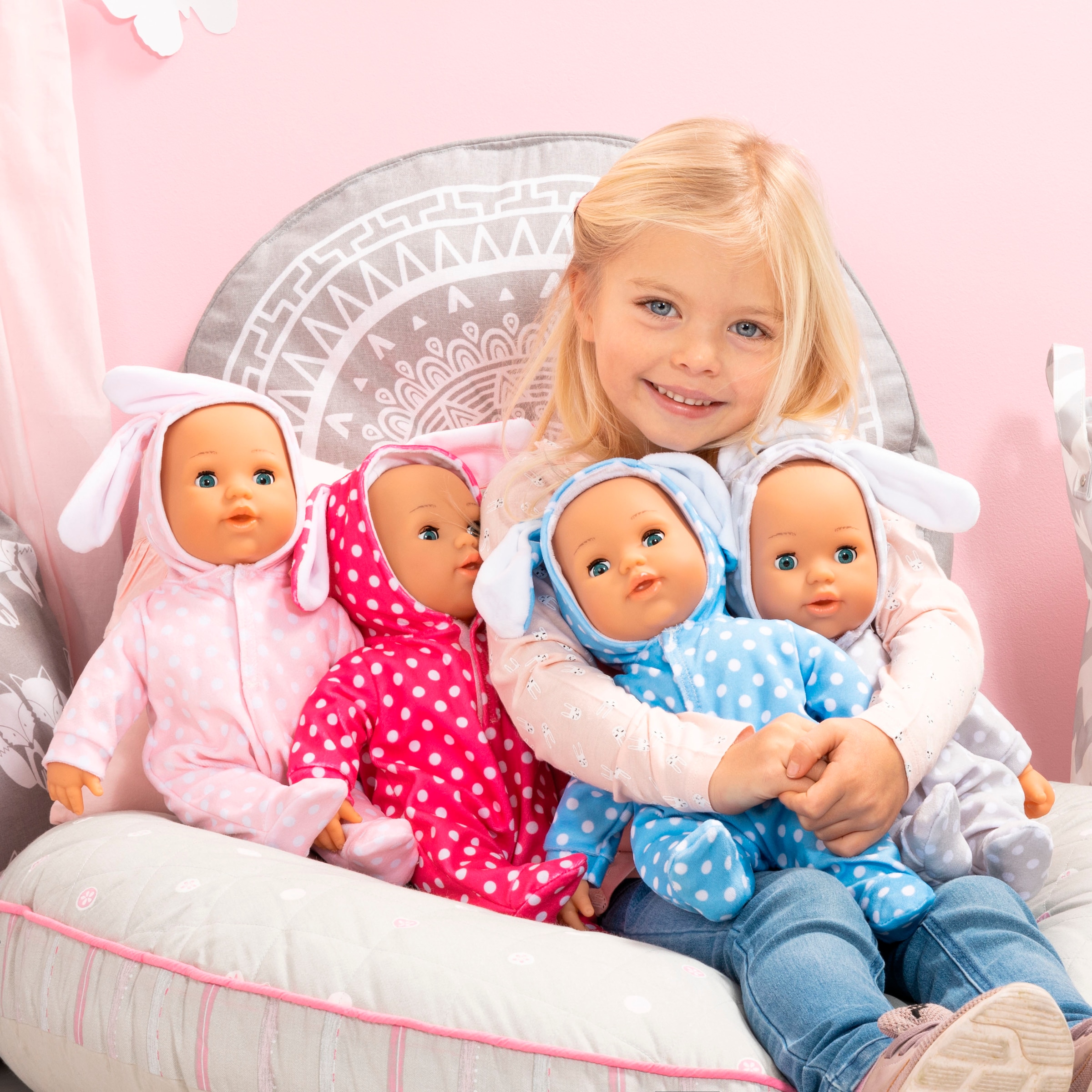 Bayer Babypuppe »First Words Baby, Anna 38 cm, rosa« mit Schlafaugen und Babygeräuschen