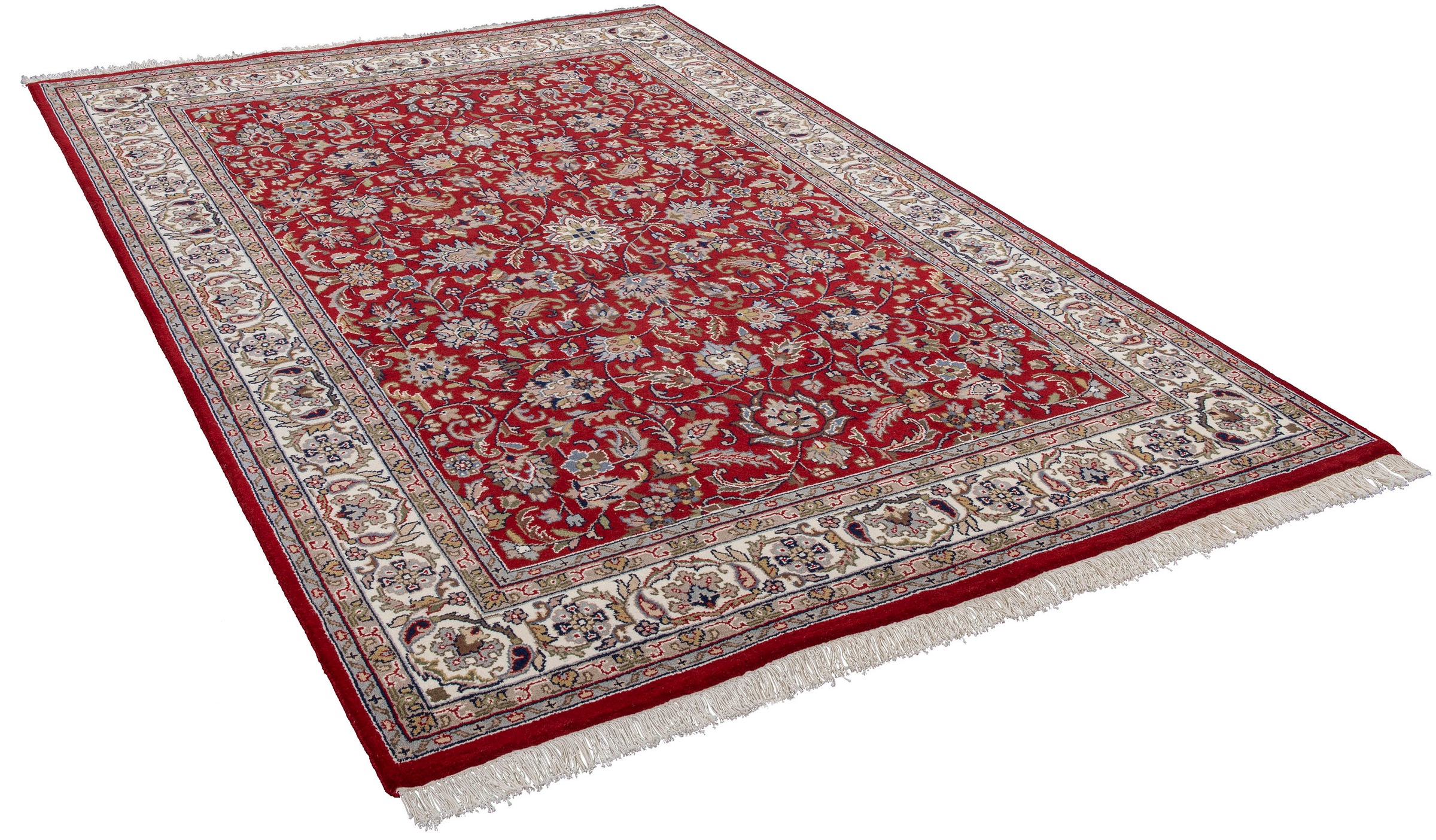Image of THEKO Orientteppich »Benares Isfahan«, rechteckig, 12 mm Höhe, reine Wolle, handgeknüpft, mit Fransen, ideal im Wohnzimmer & Schlafzimmer bei Ackermann Versand Schweiz