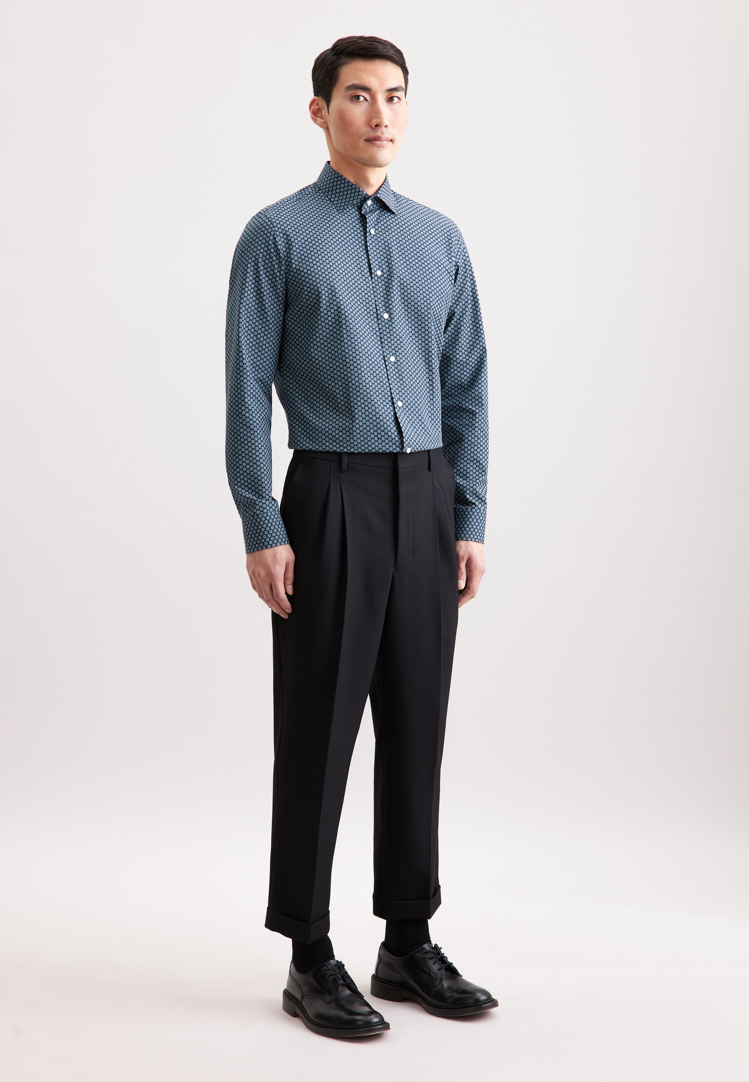 seidensticker Businesshemd »Schwarze Rose«, Slim 1/1 Kentkragen Druck
