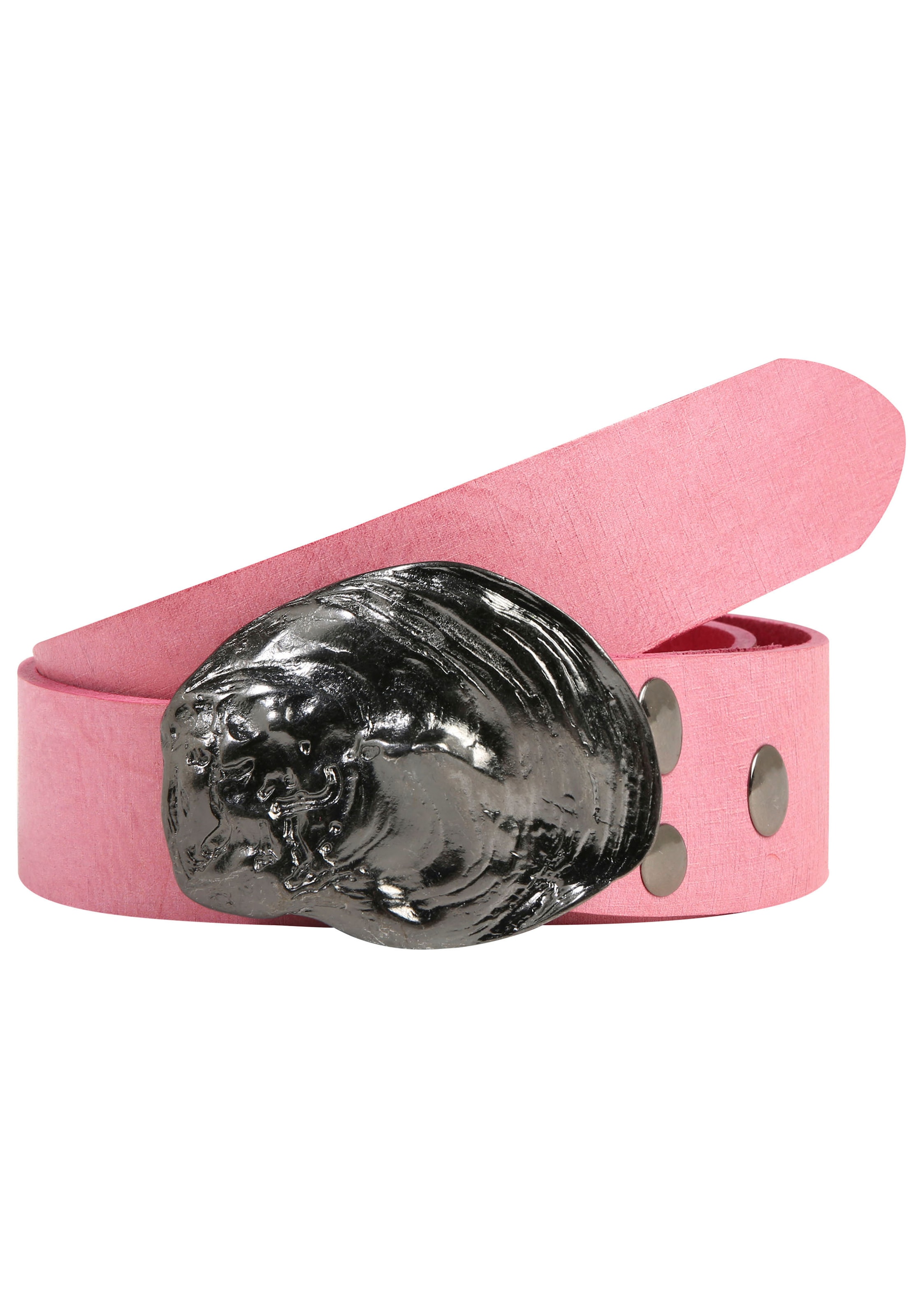 Rettungsring Gürtel Ledergürtel mit austauschbarer Schliesse »Auster Muschel Schwarz«