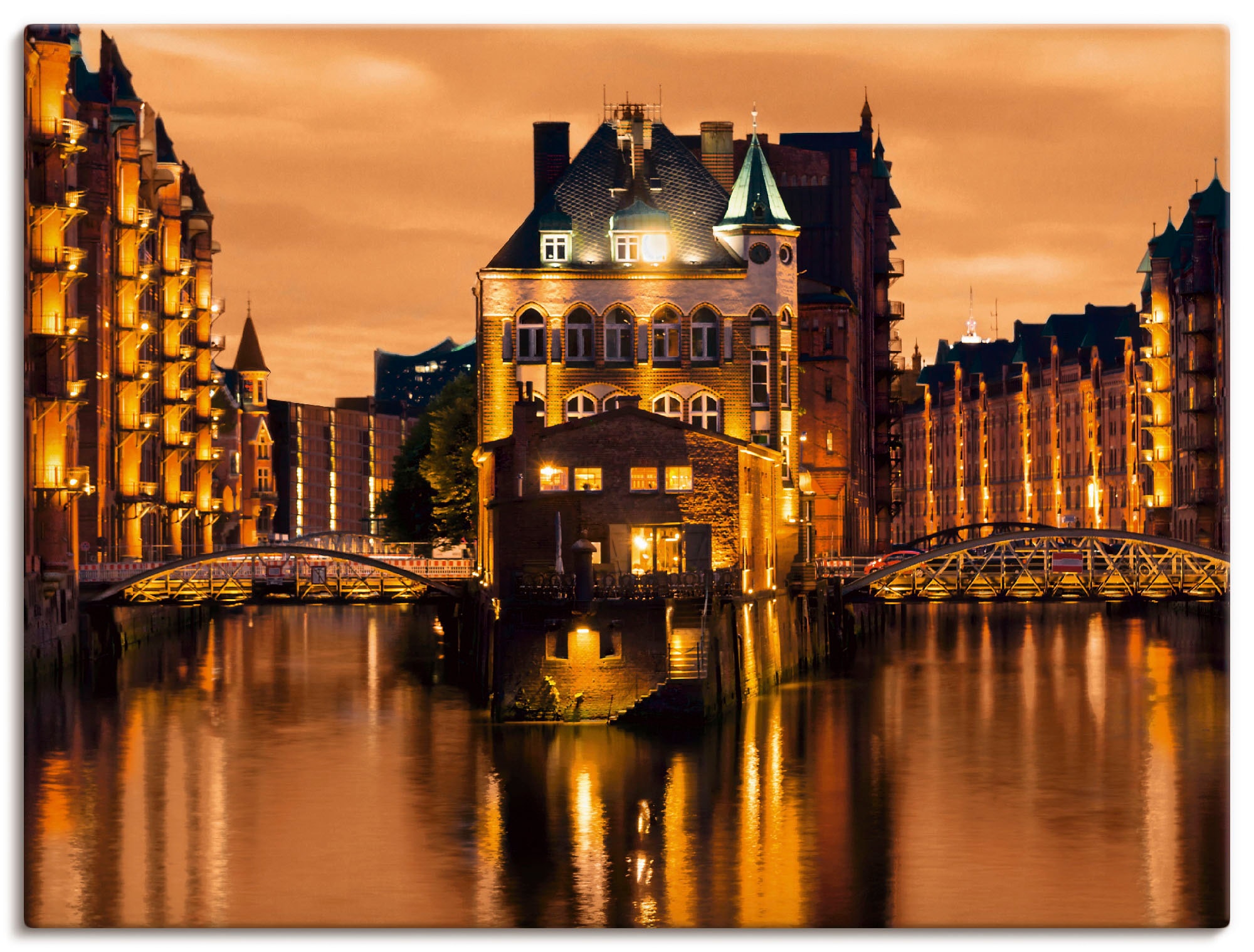 Image of Artland Wandbild "Speicherstadt in Hamburg" Deutschland 1 Stk. tlg. als Alubild, Leinwandbild in verschied. Grössen