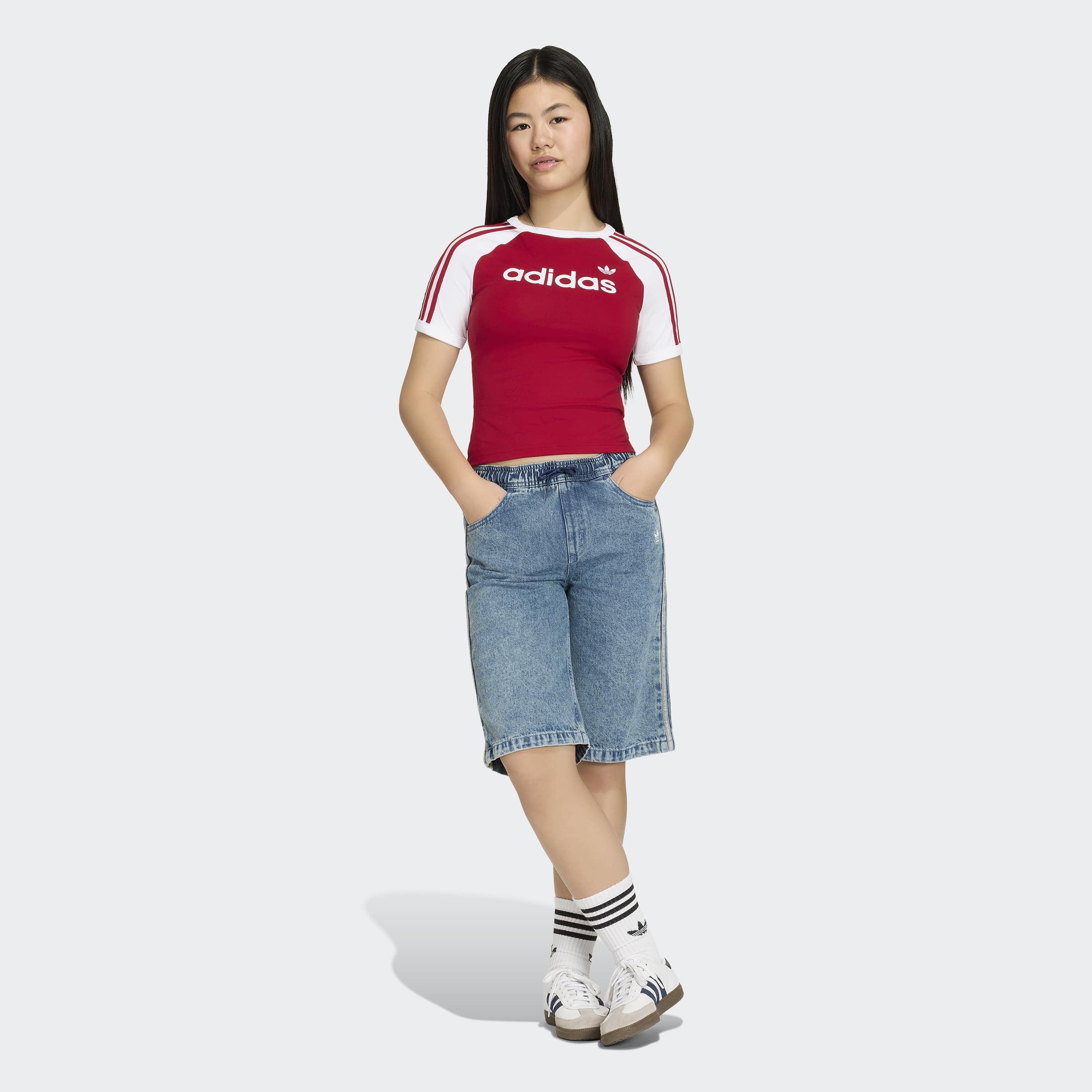 adidas Originals T-shirt »3S SL TEE« pour enfants, design basique, en coton et élasthanne
