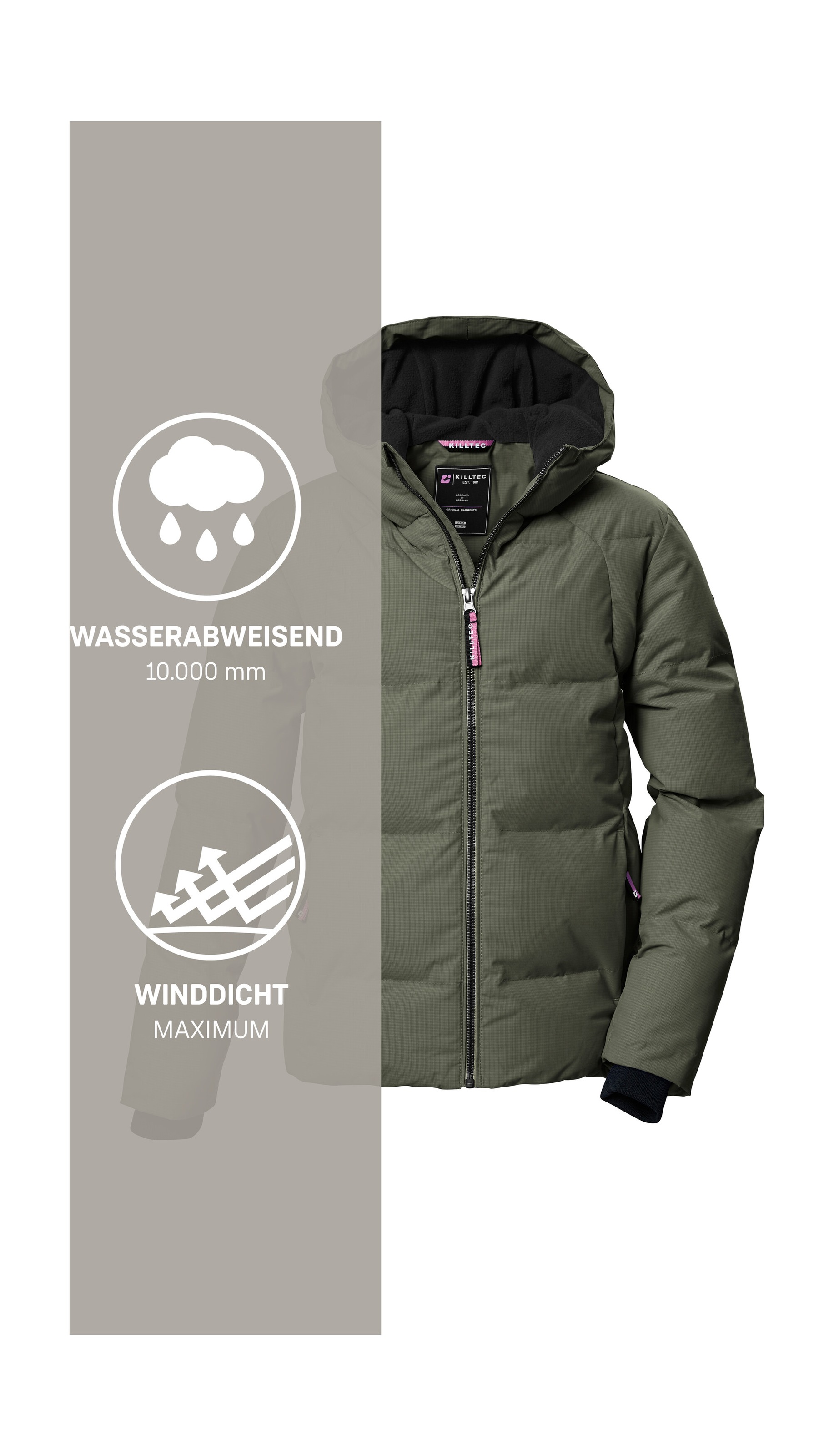 Killtec Steppjacke »KOW 357 GRLS QLTD JCKT« Wasserabweisende Mädchenjacke mit Kapuze, atmungsaktiv, warm