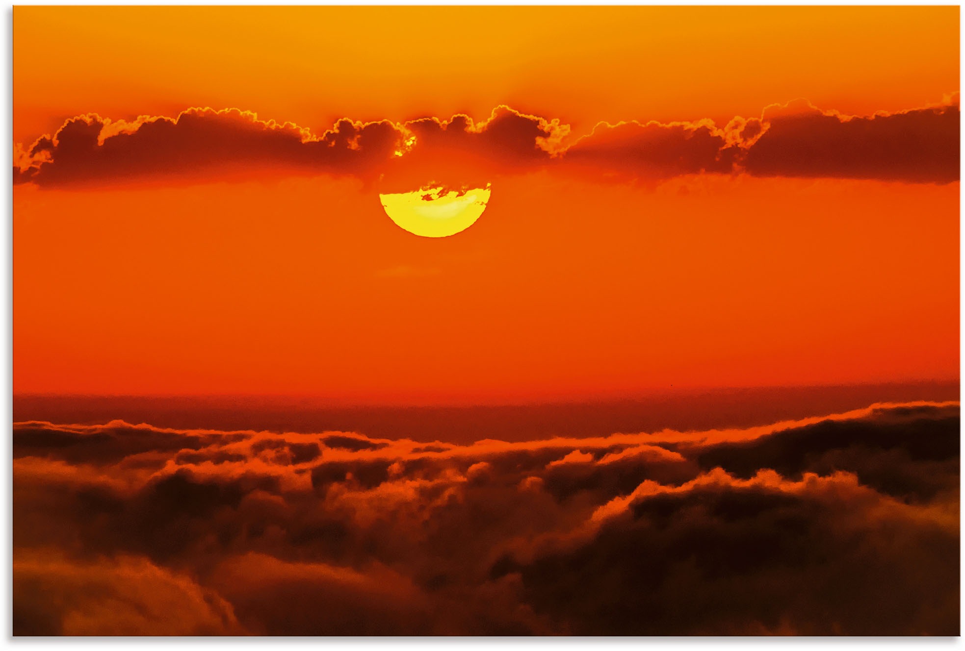 Image of Artland Wandbild »Sonnenuntergang in den Bergen«, (1 Stück), in vielen Grössen & Produktarten - Alubild / Outdoorbild für den Aussenbereich, Leinwandbild, Poster, Wandaufkleber / Wandtattoo auch für Badezimmer geeignet bei Ackermann Versand Schweiz