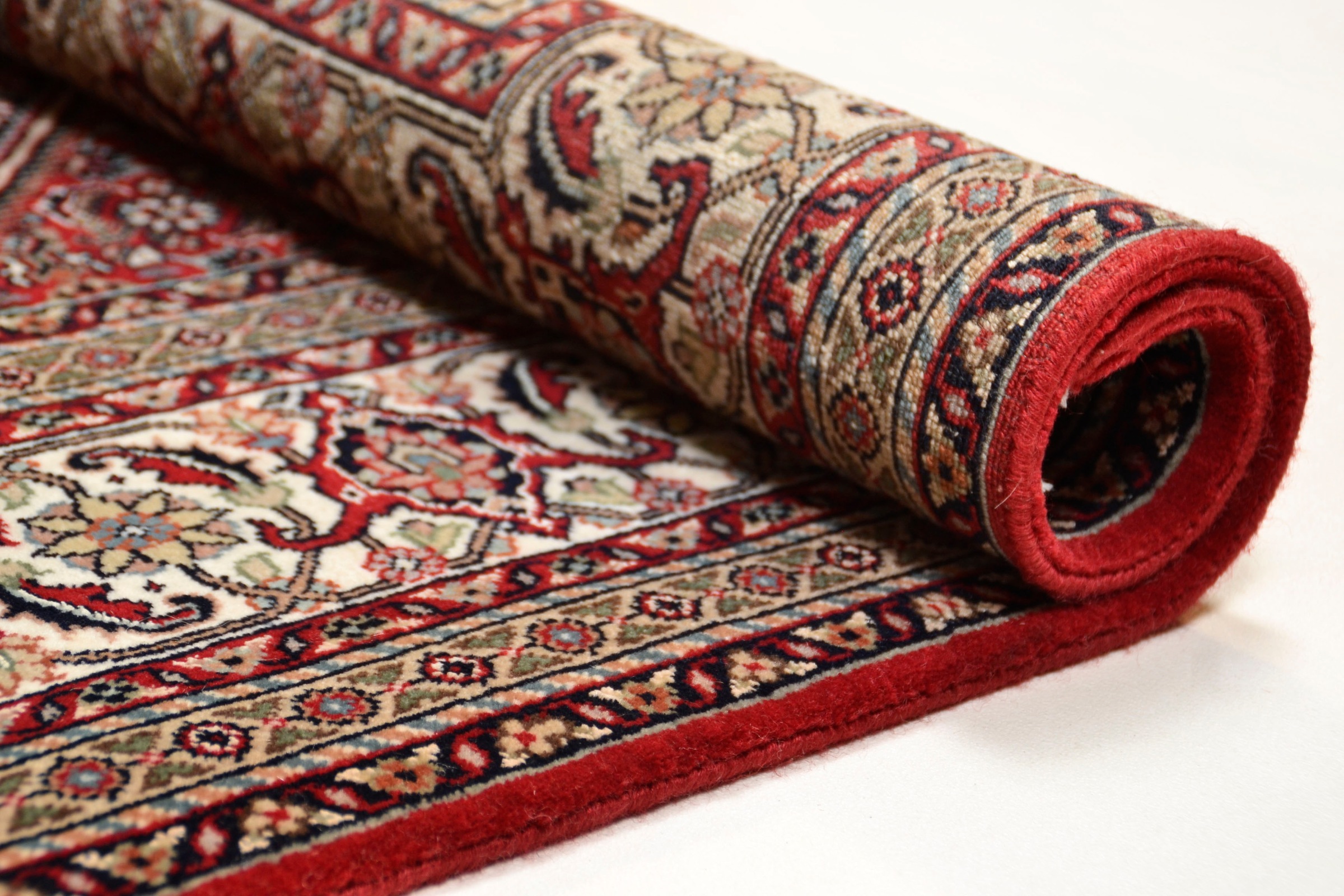 THEKO Orientteppich »Sirsa Seta« rechteckig 12 mm Höhe handgeknüpft, Material: 80% Wolle, 20% Seide, mit Fransen