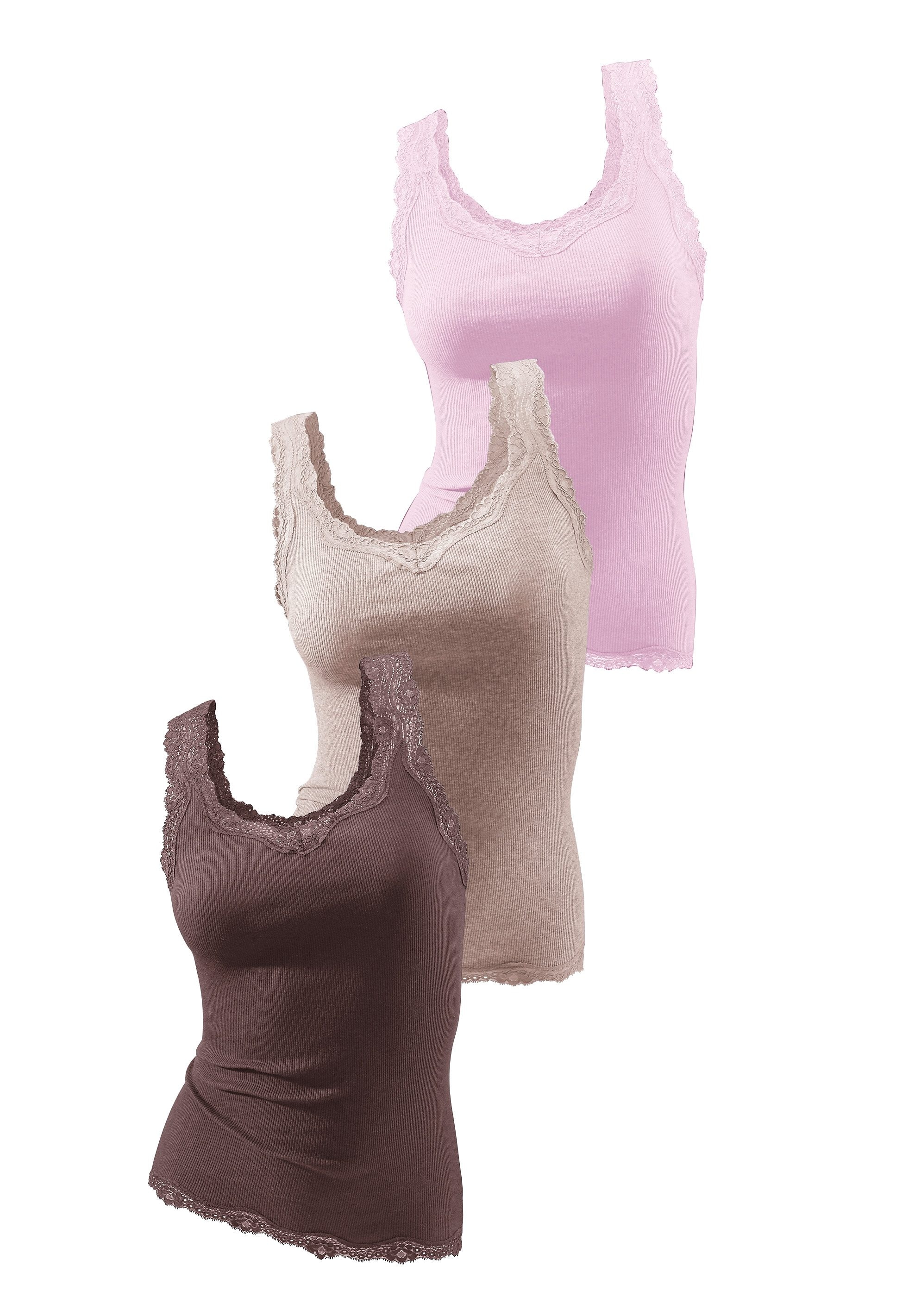 H.I.S Tanktop, (3er-Pack), mit Spitze