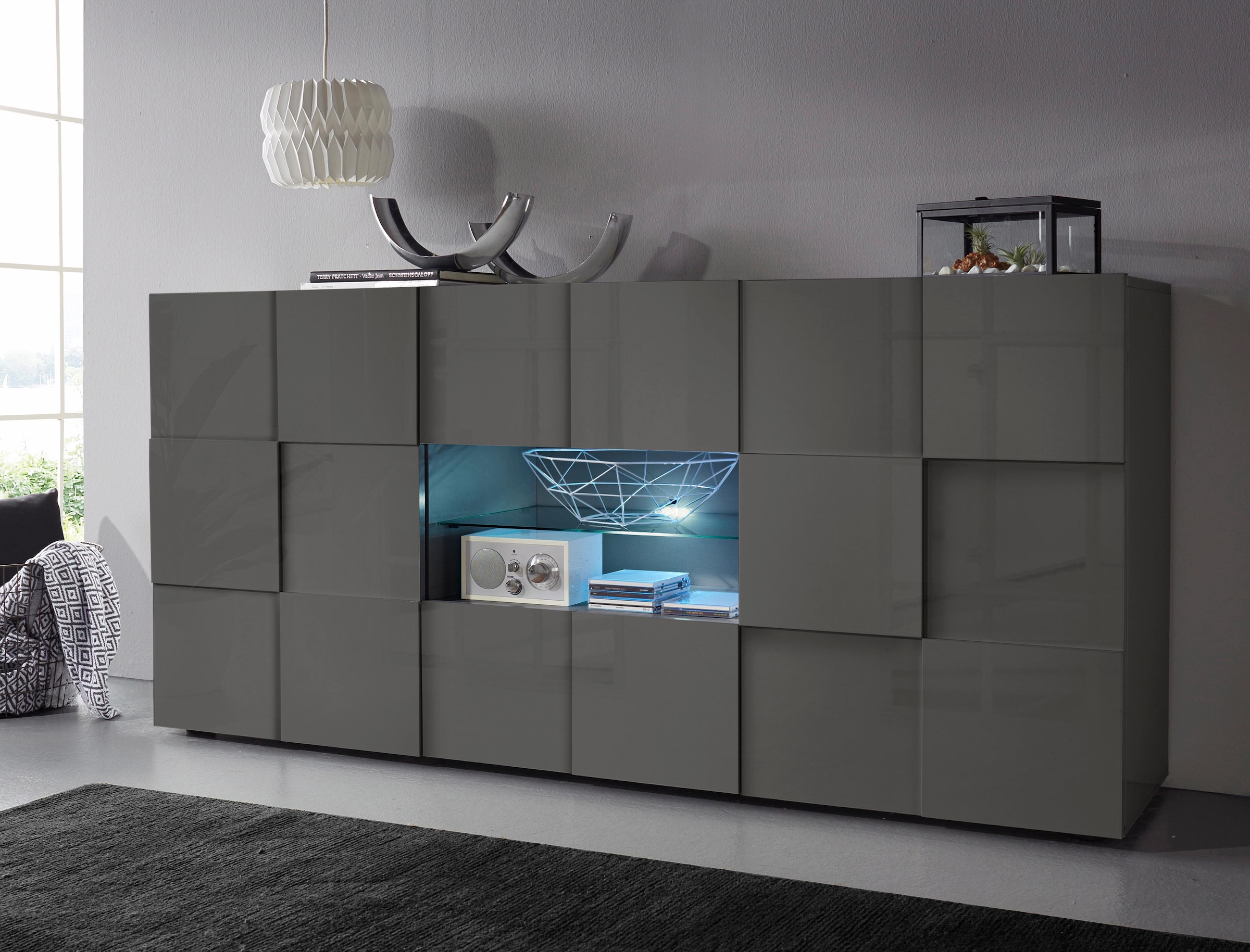 Image of Home affaire Sideboard "Dama Breite 181, Kommode 2 Türen u. 2 Schubkästen, Anrichte" Front in 3D-Optik, viel Stauraum, verschiedene Farben