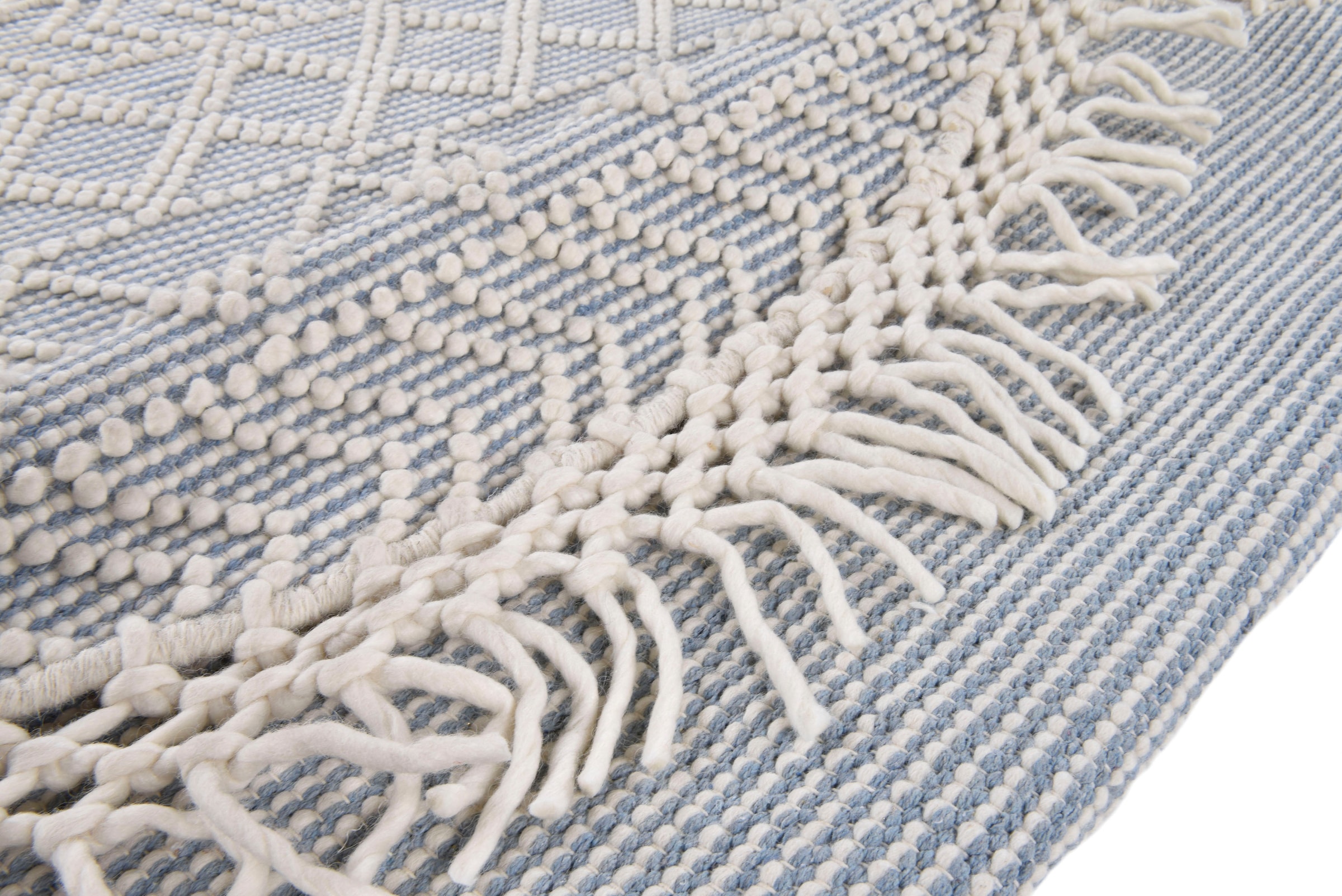 TOM TAILOR HOME Tapis »Colored Macrame« Rond 10 mm Höhe Handweb Teppich, reine Wolle, handgewebt, mit Fransen, Scandi Design