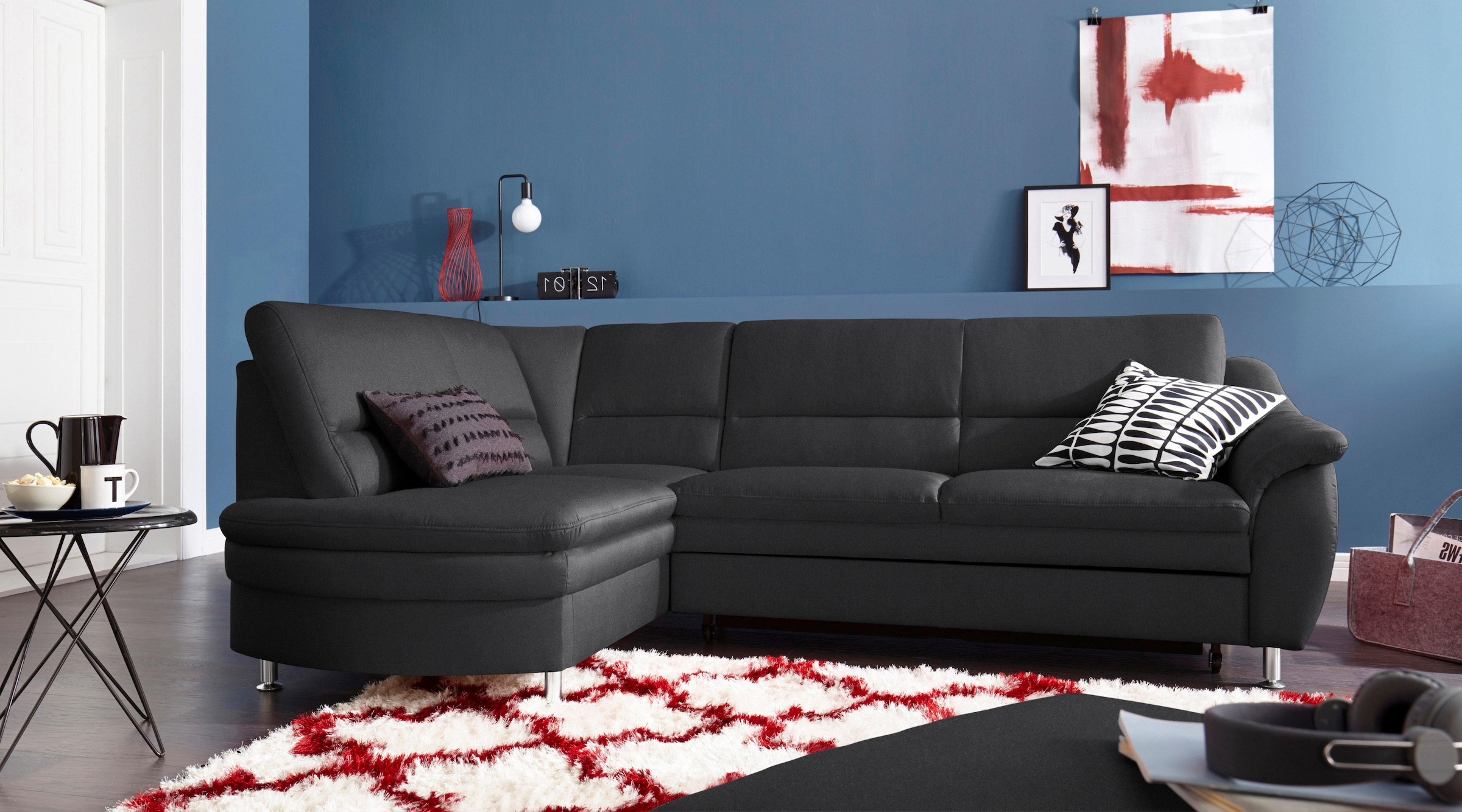 sit&more Canapé d'angle »Cardoso L-Form« mit Federkern, wahlweise mit Bettfunktion und Schubkasten