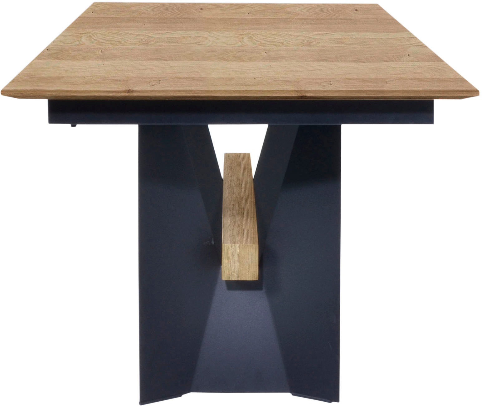 K+W Komfort & Wohnen Esstisch »Wangentisch« Tisch fix, Gestell aus Metall mit Massivholzbalken, in 2 Breiten