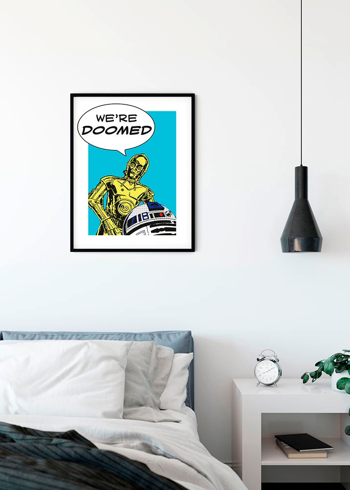Komar Image »Star Wars Classic Comic Quote Droids« Star Wars 1 cuis tlg. tableau mural décoratif pour chambre d'enfant - sans cadre