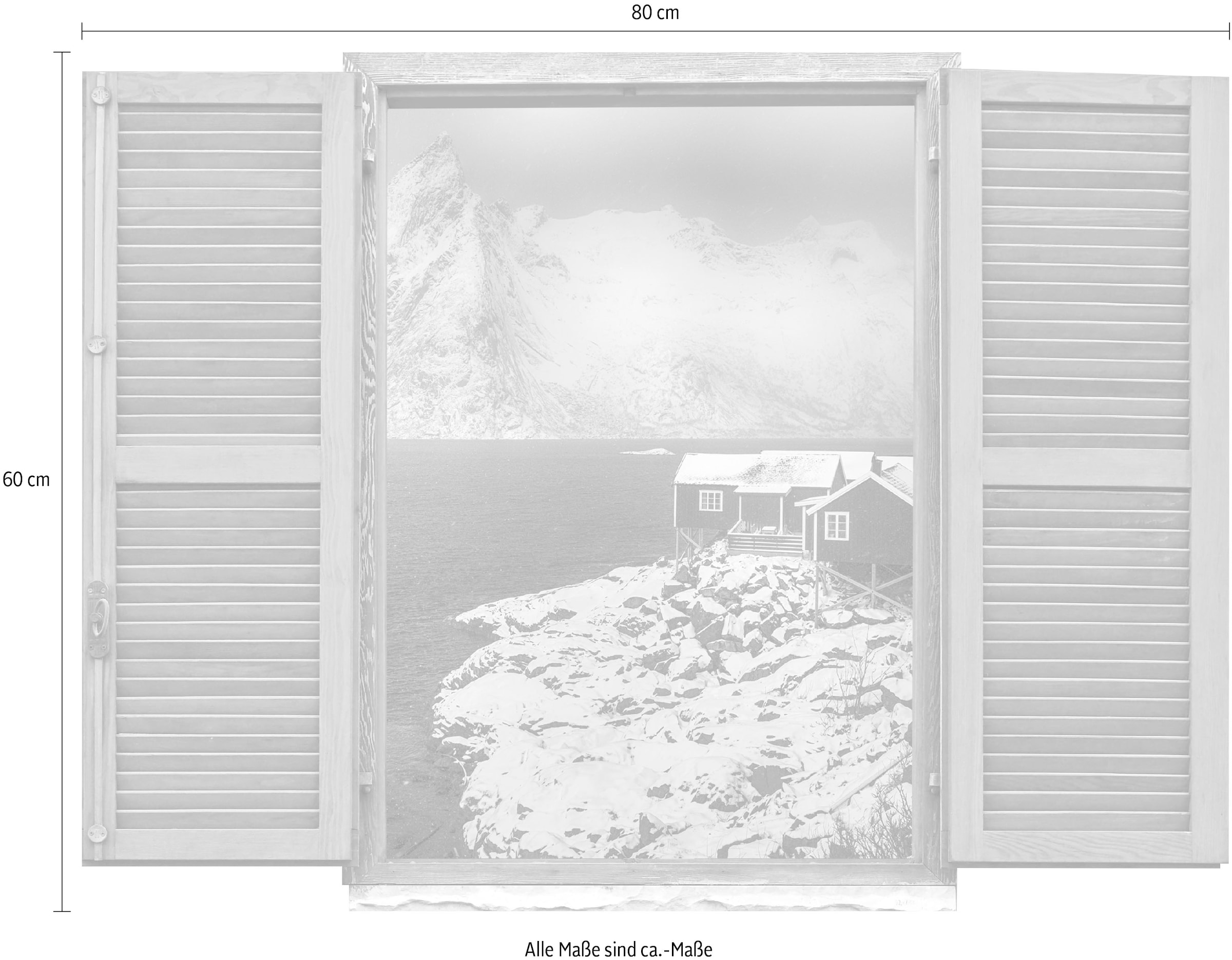 queence Wandtattoo »Norwegen Winter«, (1 St.), Wandsticker, Wandbild, selbstklebend, 3D, Fenster