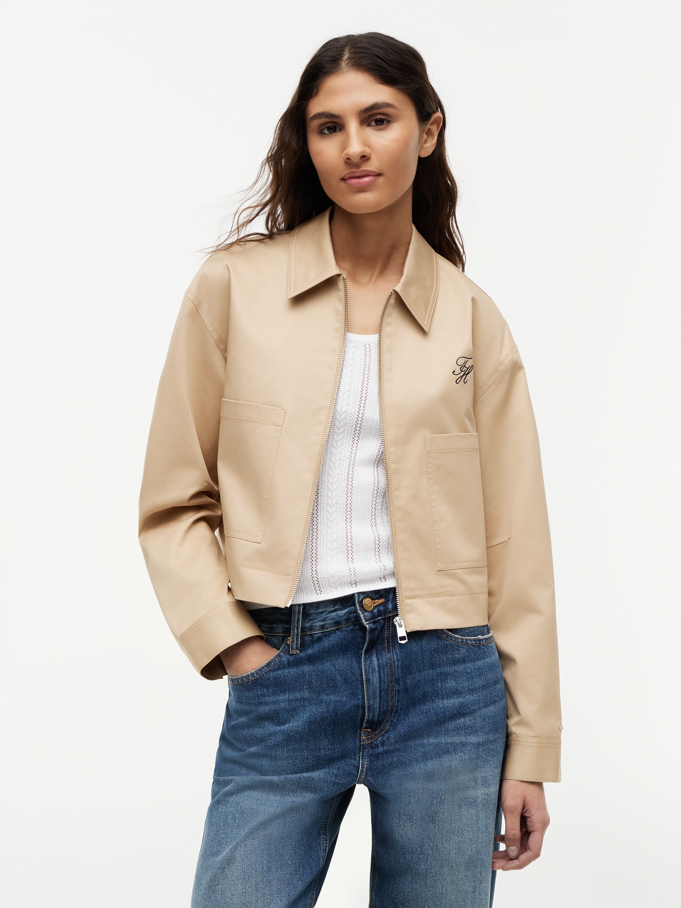 Image of Tommy Hilfiger Kurzjacke "CHINO DRESSING SHORT JACKET" ohne Kapuze Baumwollmischung