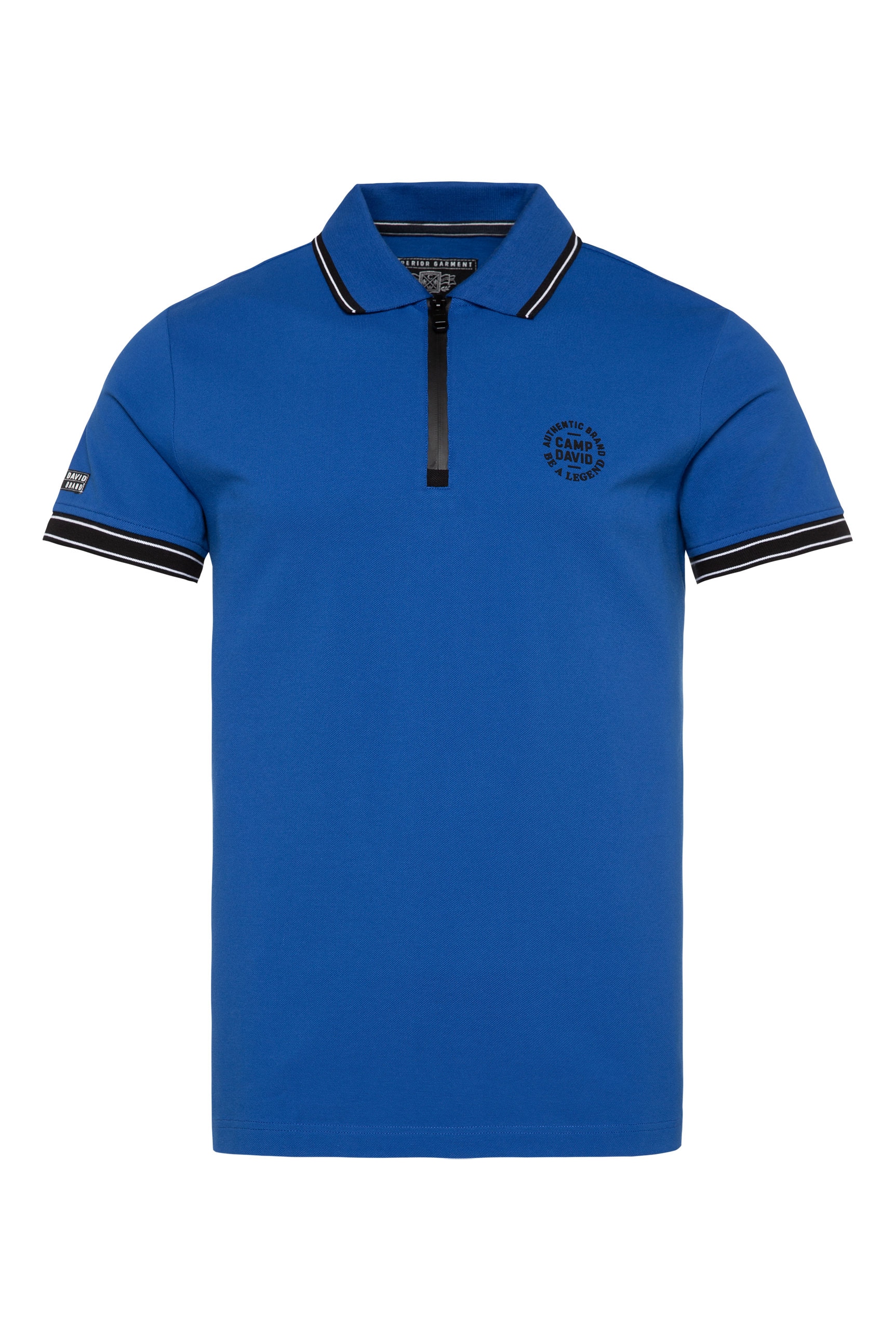 CAMP DAVID Poloshirt, mit Print am Kragen